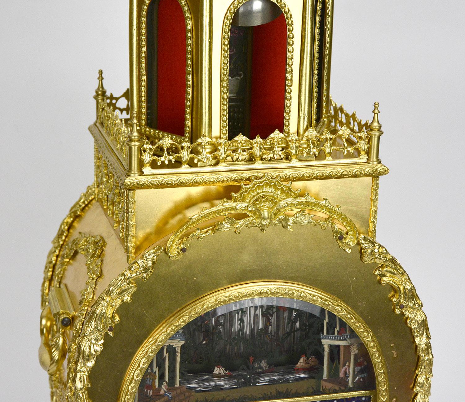 Horloge de support en bronze anglaise George III Automaton Musical Bell Striking Figure en vente 1