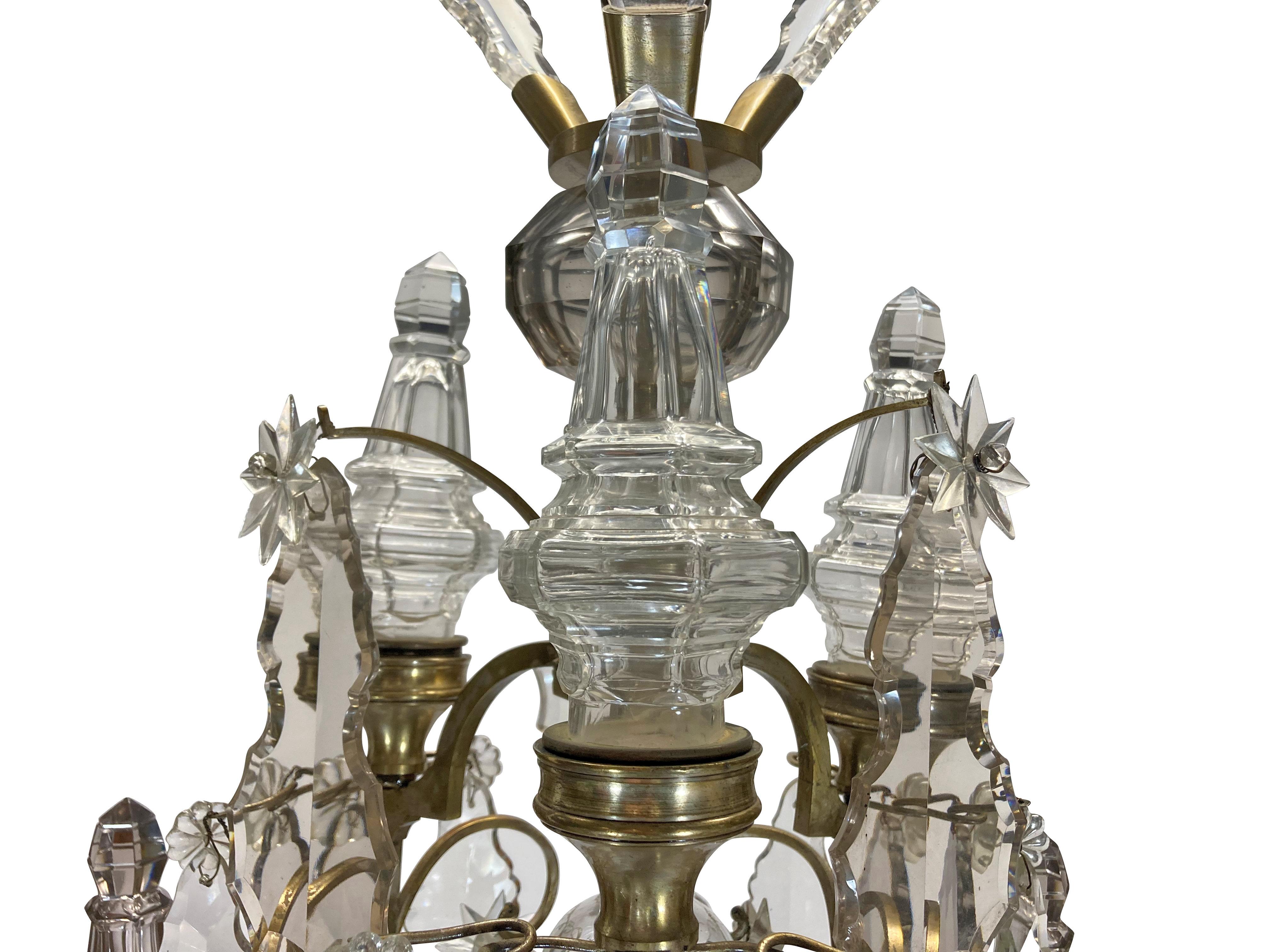 Lustre de style Louis XV en cristal taillé de Baccarat en vente 2
