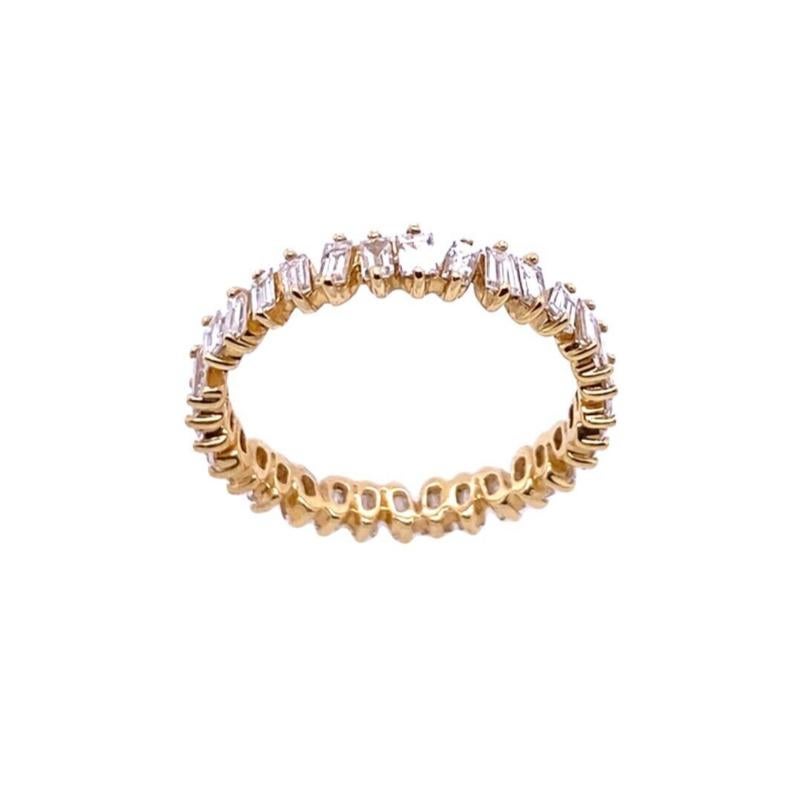 Baguette Cut Fine Baguette Full Eternity Ring with 1.29ct of Diamonds in 18ct Yellow Gold For Sale