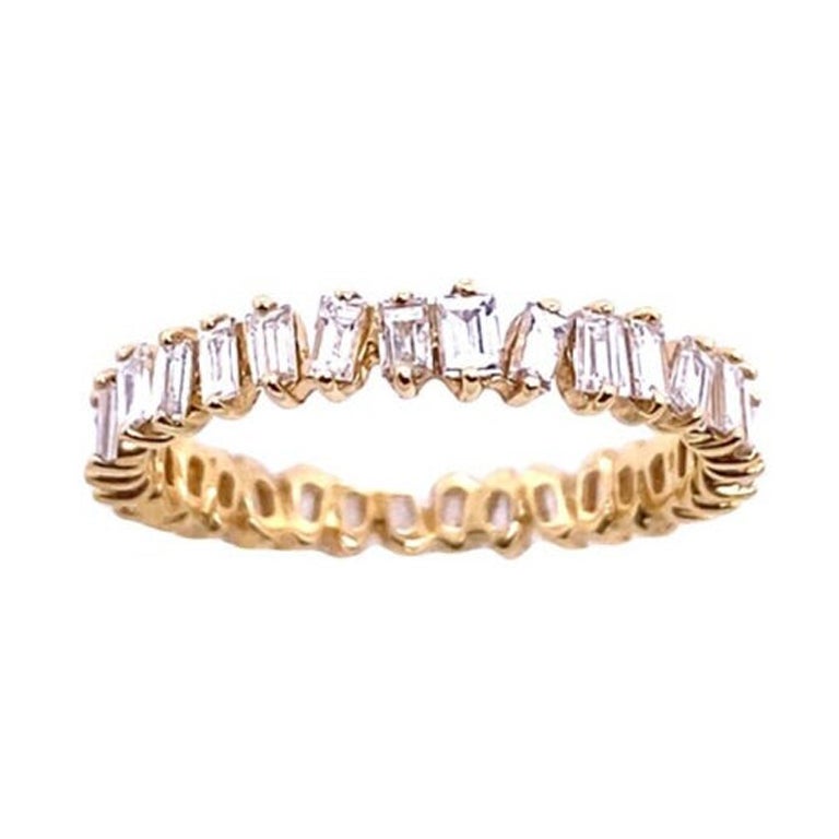 Feiner Baguette Full Eternity-Ring mit 1,29 Karat Diamanten aus 18 Karat Gelbgold