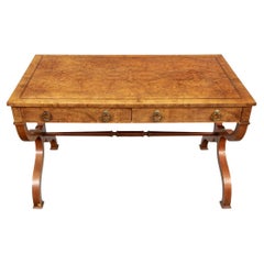 Fine Baker Furniture Burl Walnut Regency Style Writing Table