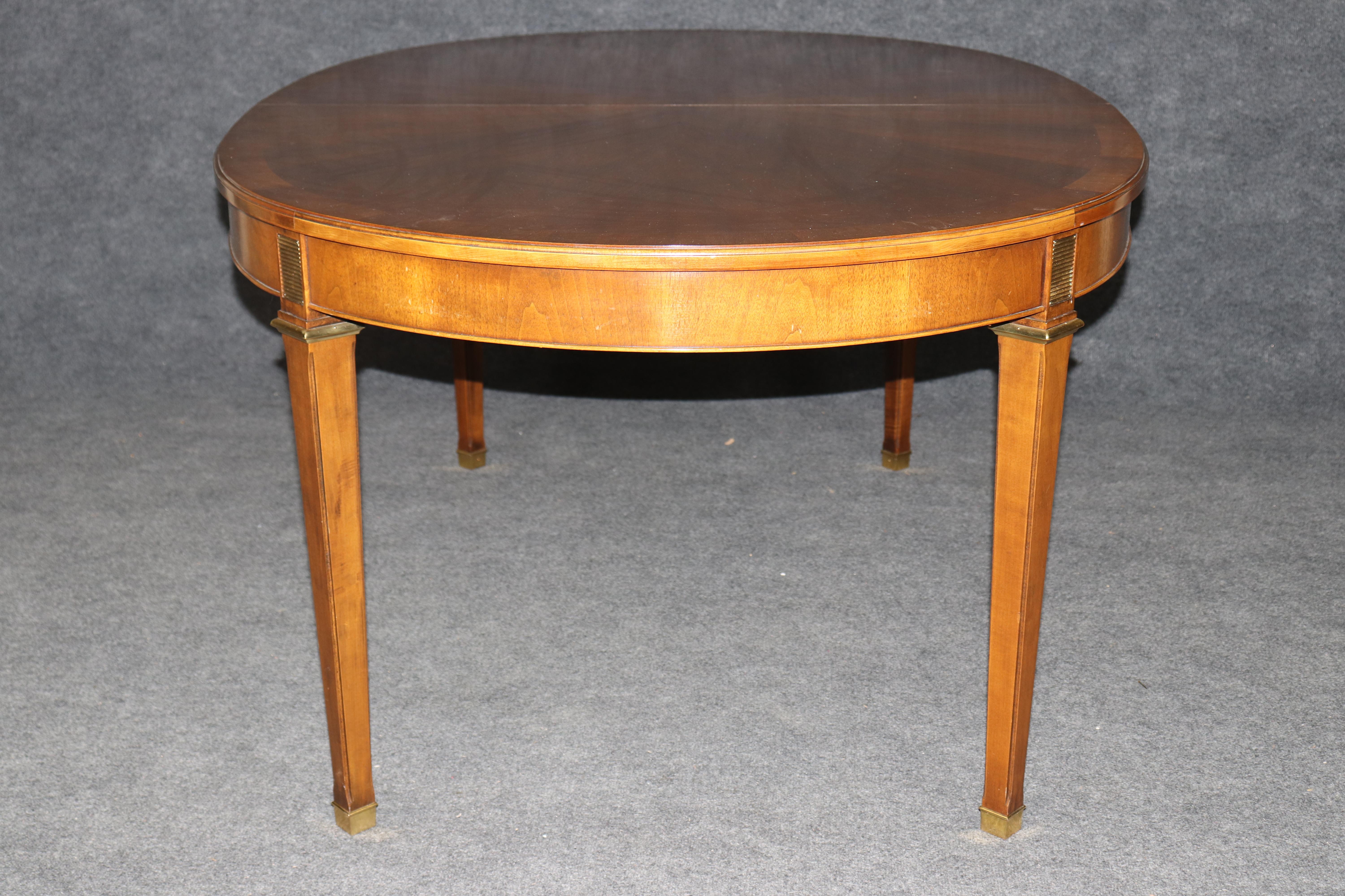 Mid-20th Century Fine Baker Furniture Cherry French Directoire Style Dining Table w 2 Leaves For Sale