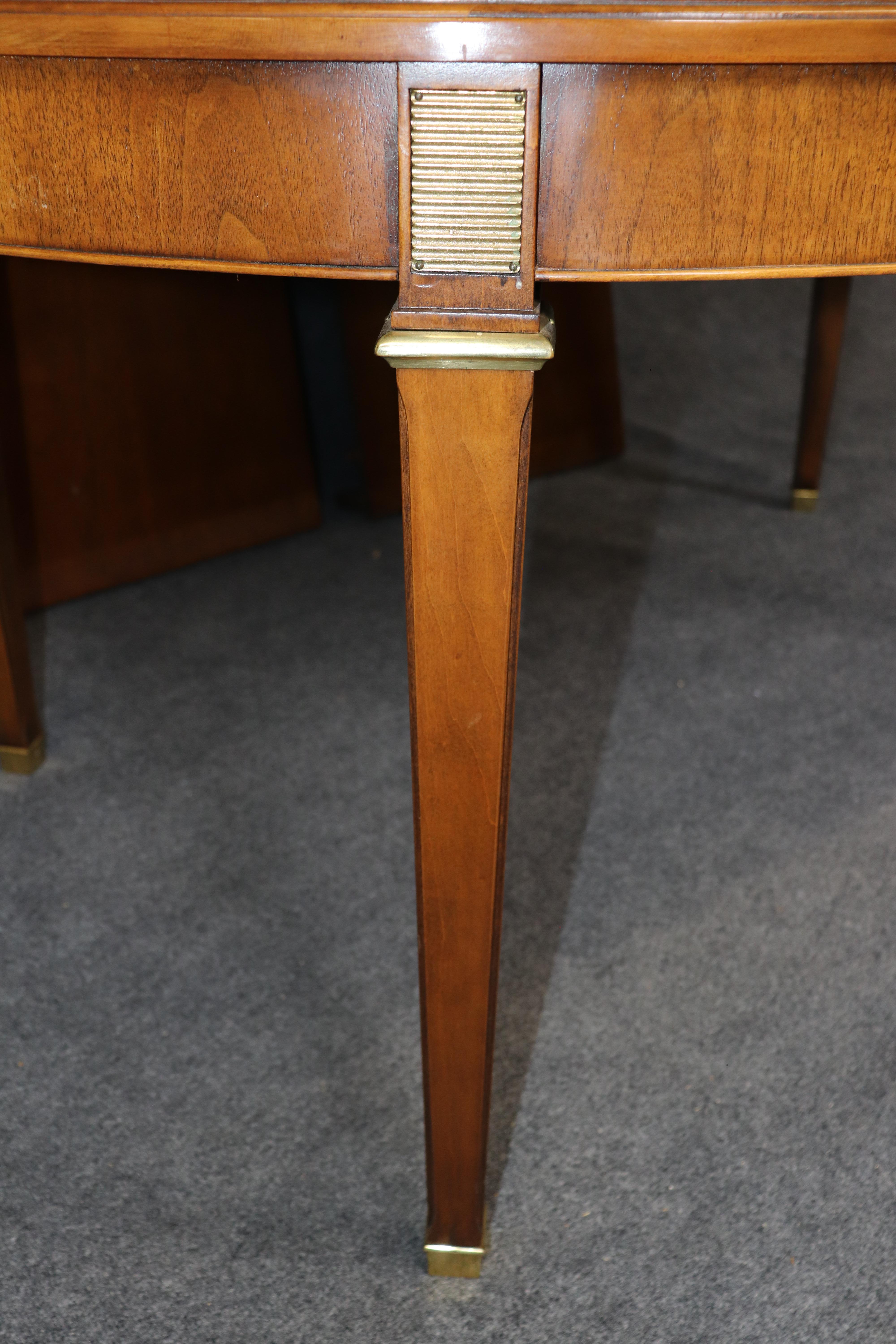 Fine Baker Furniture Cherry French Directoire Style Dining Table w 2 Leaves For Sale 2