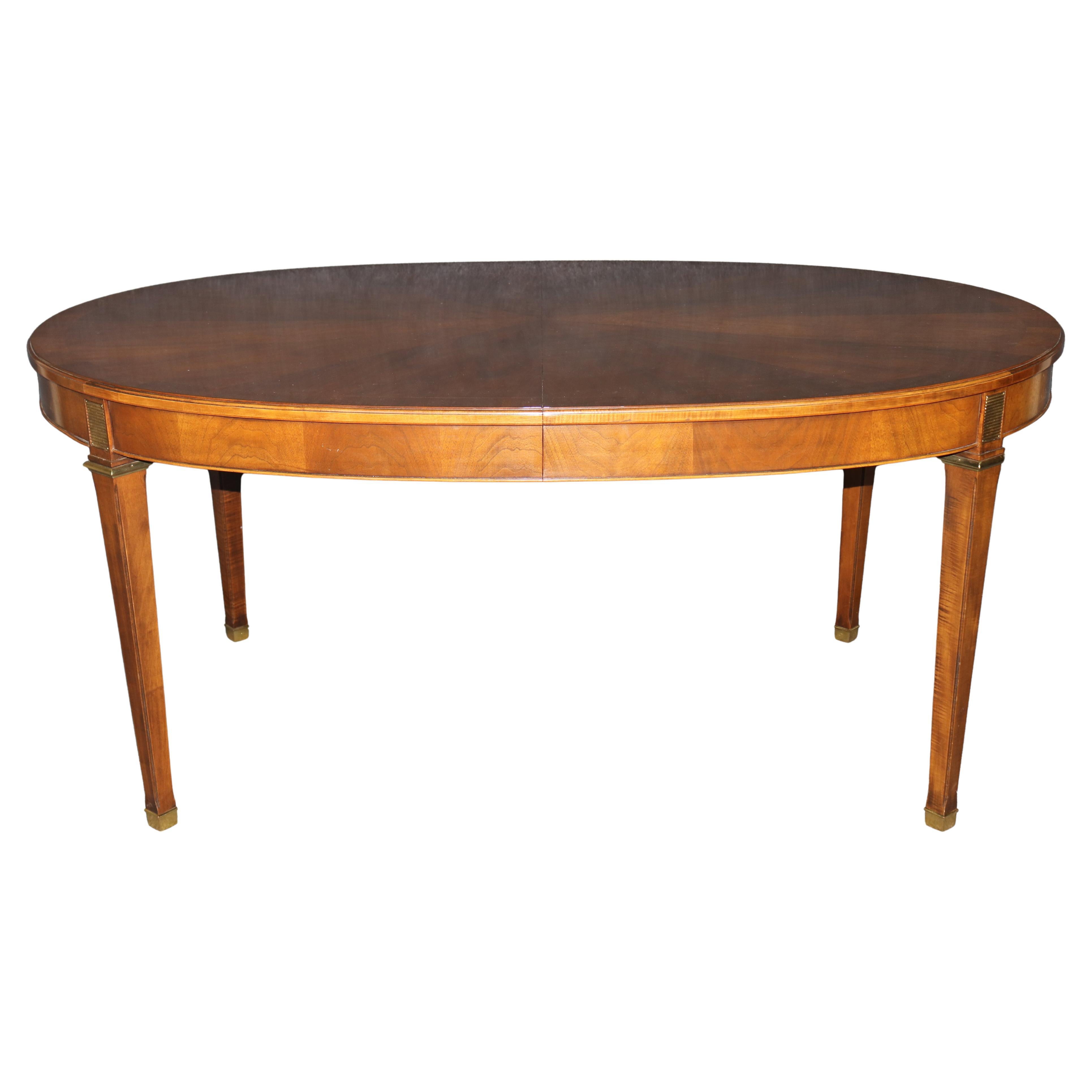 Fine Baker Furniture Cherry French Directoire Style Dining Table w 2 Leaves For Sale