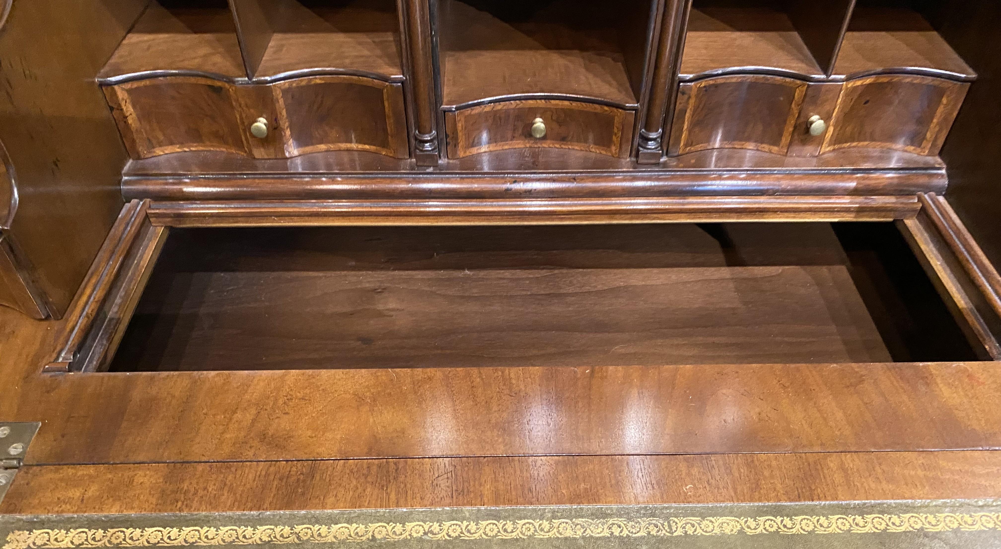Fine Baker Furniture Inlaid Secretary in Burled Walnut with Mirror Paneled Doors 4