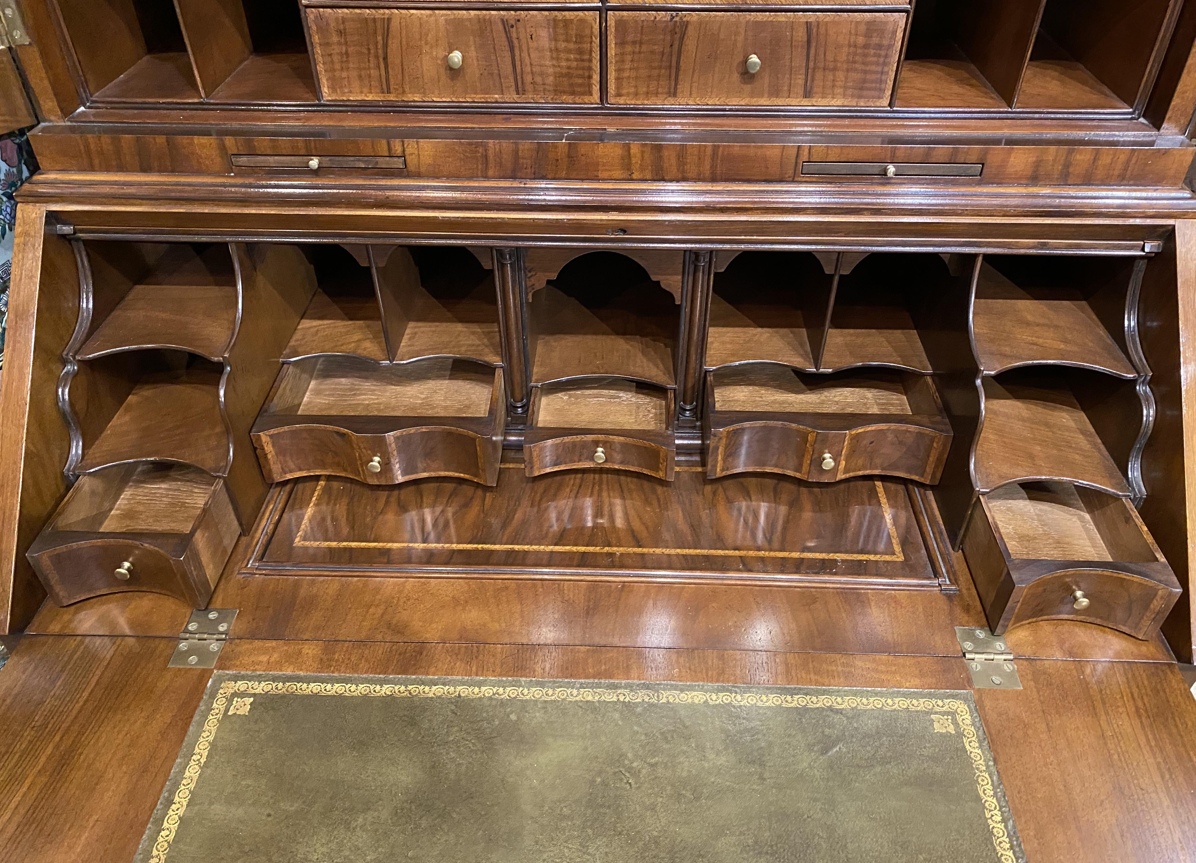 Fine Baker Furniture Inlaid Secretary in Burled Walnut with Mirror Paneled Doors 5