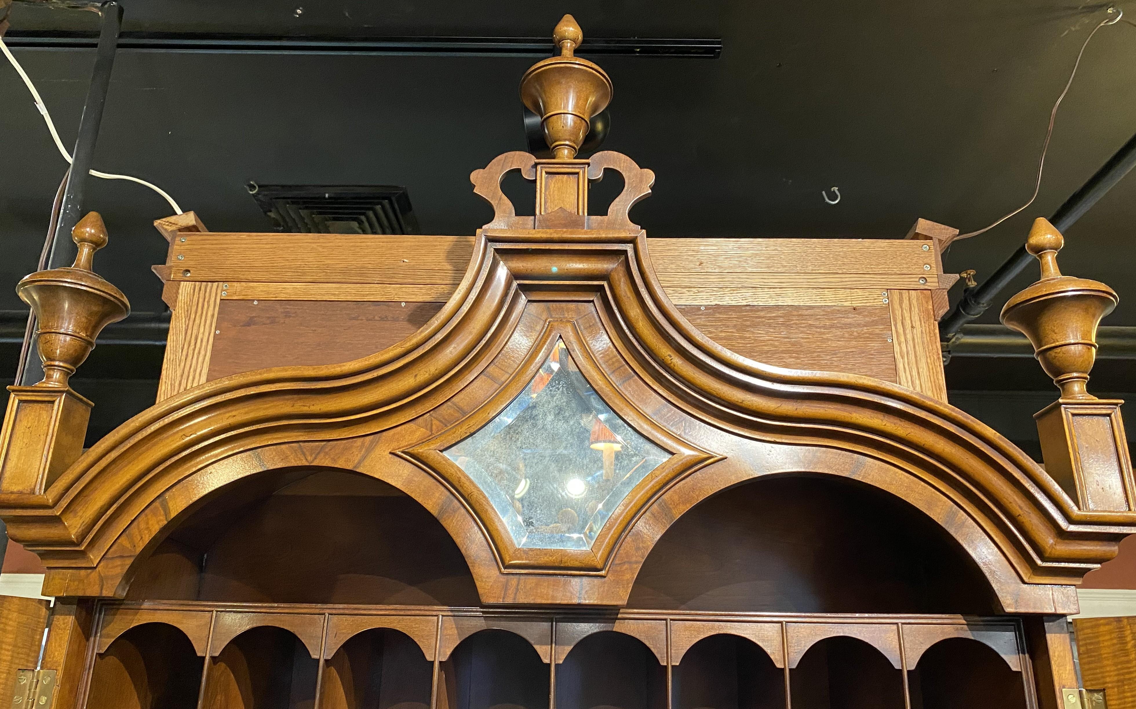 Fine Baker Furniture Inlaid Secretary in Burled Walnut with Mirror Paneled Doors 9