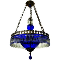 Fine Baltic Chandelier in Blue Glass