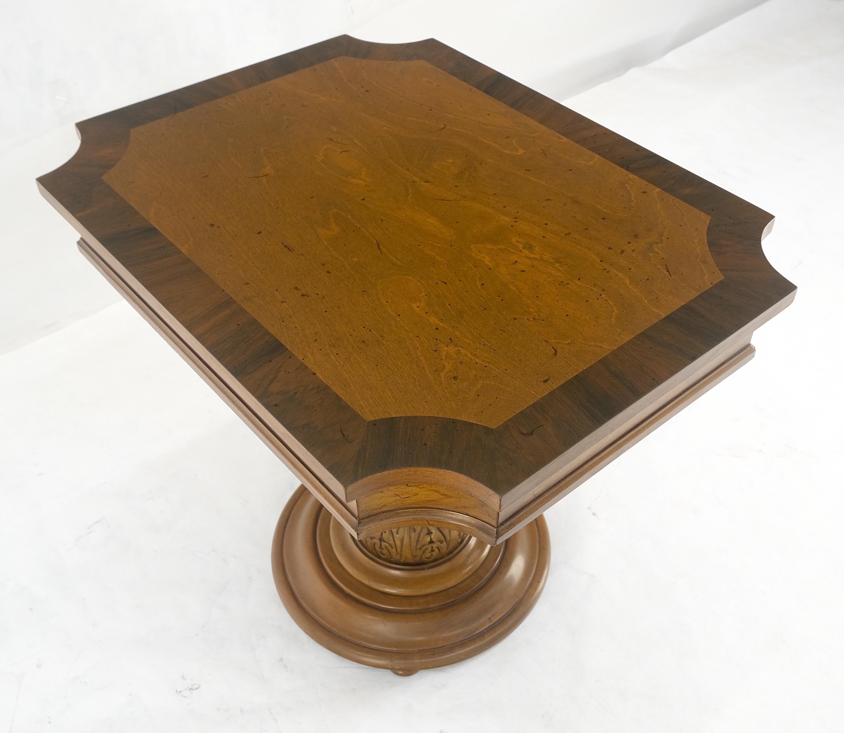Fine Banded Top One Drawer Single Carved Pedestal Night Stand End Lamp Table en vente 3