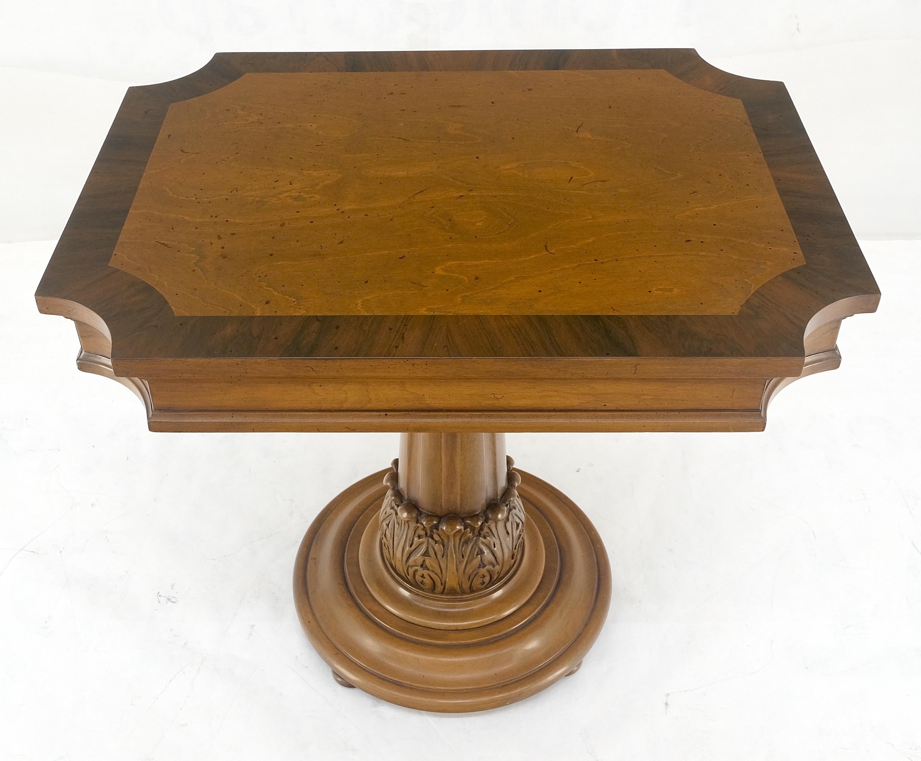 Fine Banded Top One Drawer Single Carved Pedestal Night Stand End Lamp Table en vente 5