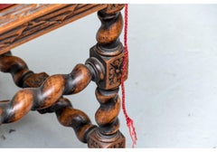 Fine Barley Twist Bench With Hand Caned Seat - Made In Belgium