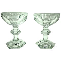 Vintage Fine Barware, Pair of Baccarat 1841 Harcourt Champagne Coupes, France