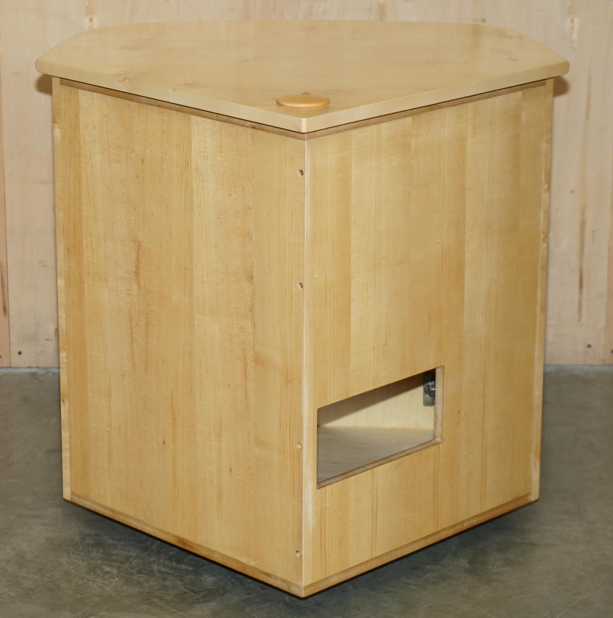 Birch FINE BAXTER & LEE SATiN BIRCH BOW FRONTED TELEVISION TV CABINET PART OF SUITE For Sale