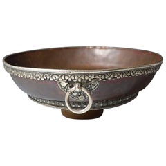 Fine Bhutanese Copper Bowl with Silver Detail