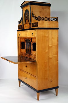 Fino secreter de arce Biedermeier, Alemania del Norte (Braunschweig), hacia 1815