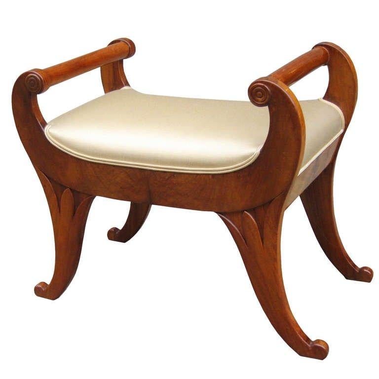Fine Biedermeier Small Bench In Excellent Condition In New York, NY