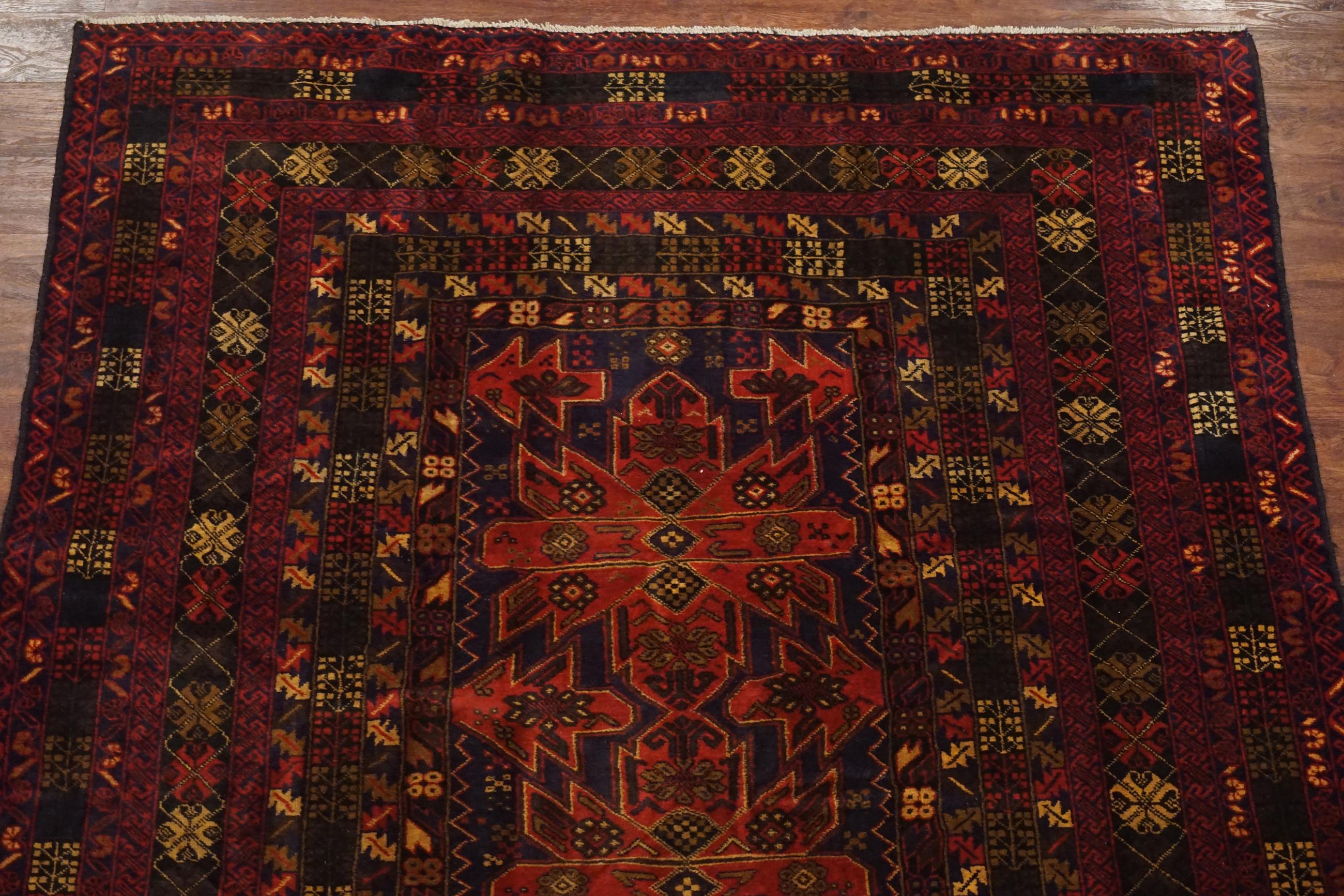 Fine Black Afghan Tribal Area Rug In Excellent Condition For Sale In Northridge, CA