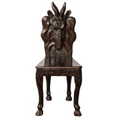 Fine Black Forest 'Goat' Hall Chair