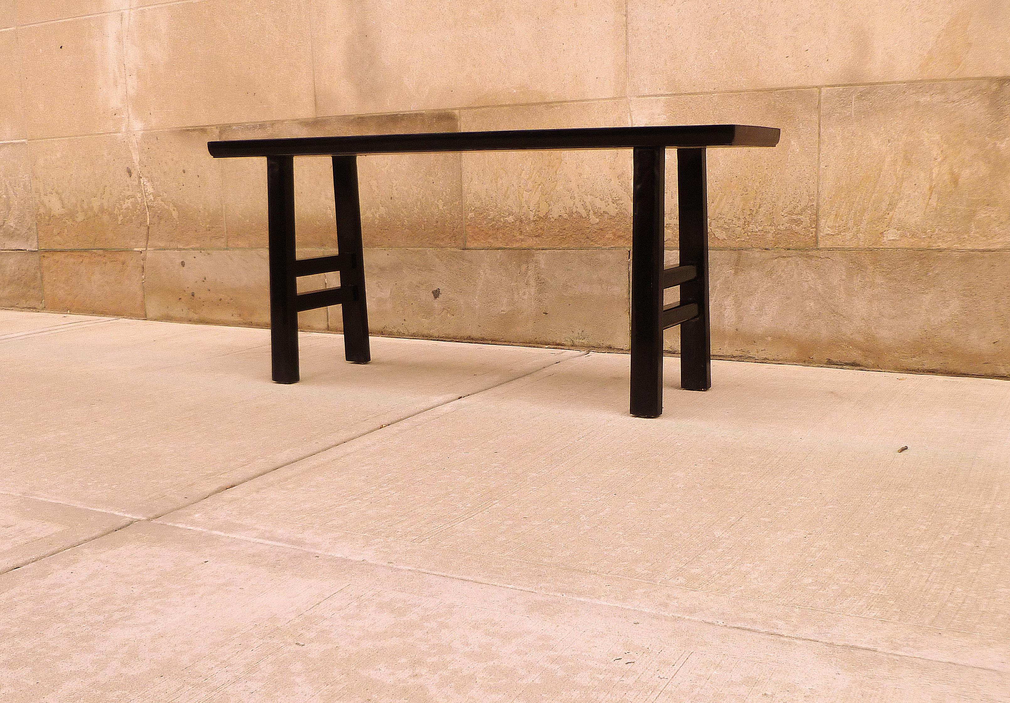 Chinese Fine Black Lacquer Bench