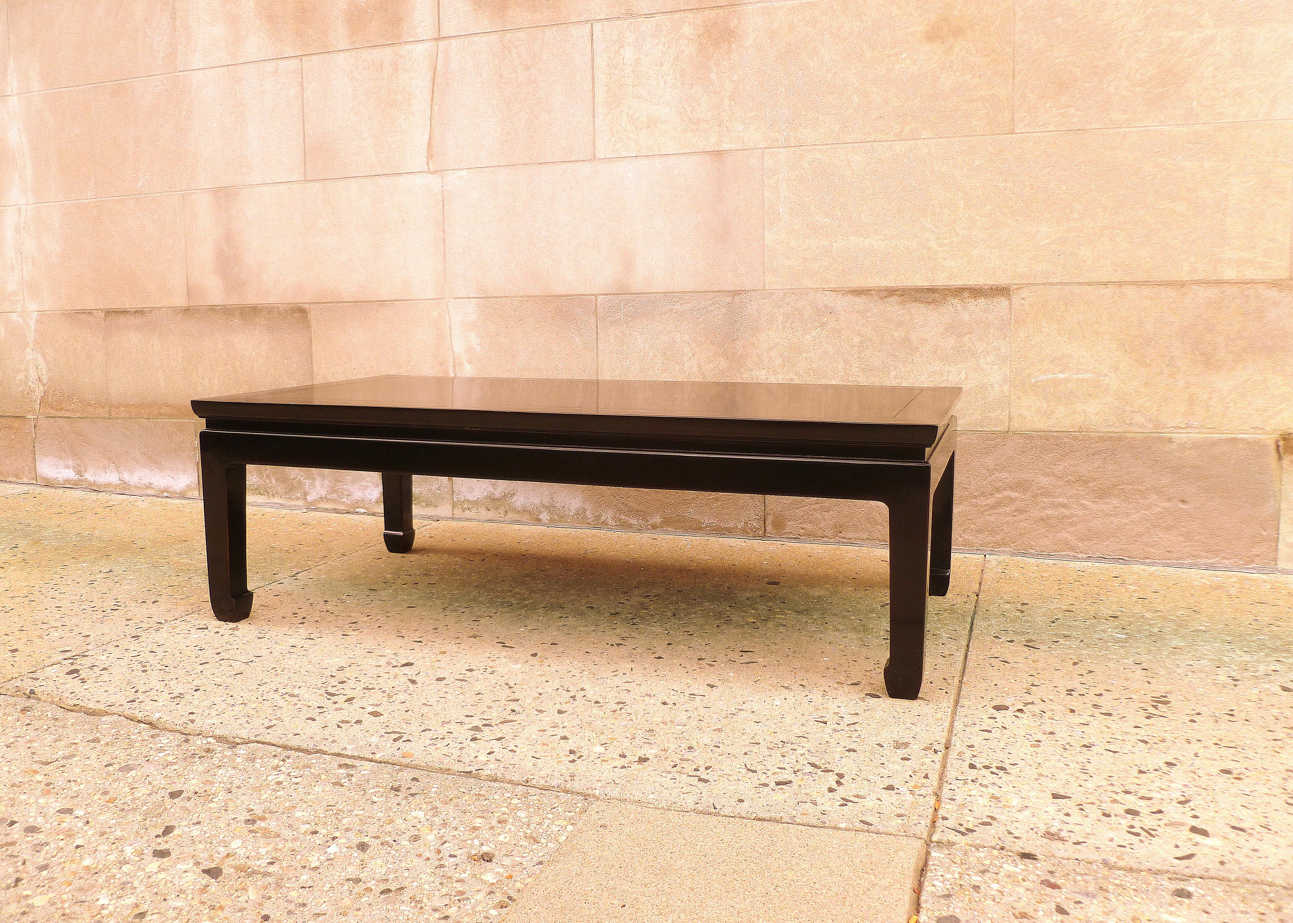 Ming Fine Black Lacquer Coffee Table For Sale
