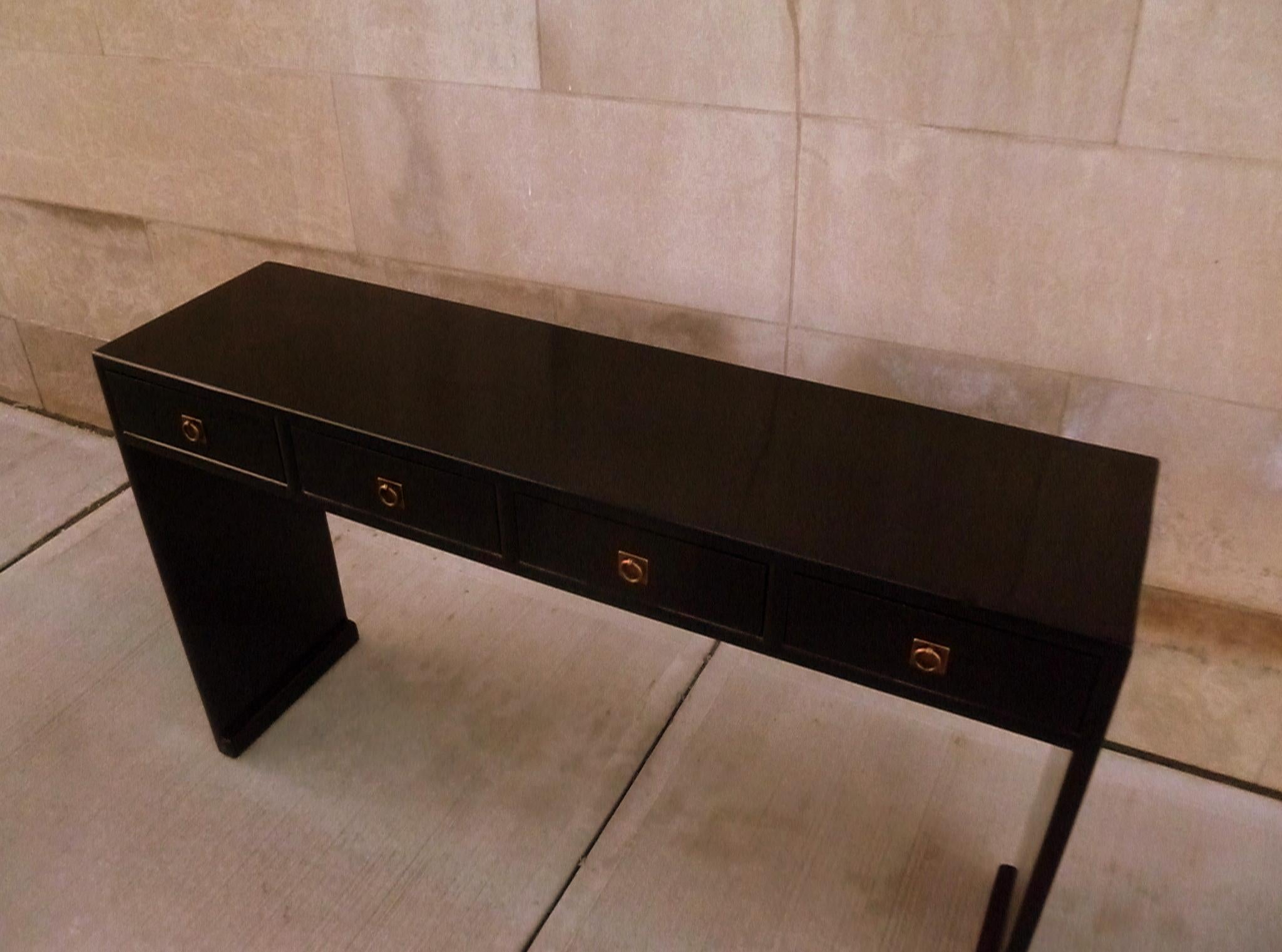 Table console en laque noire en vente 2