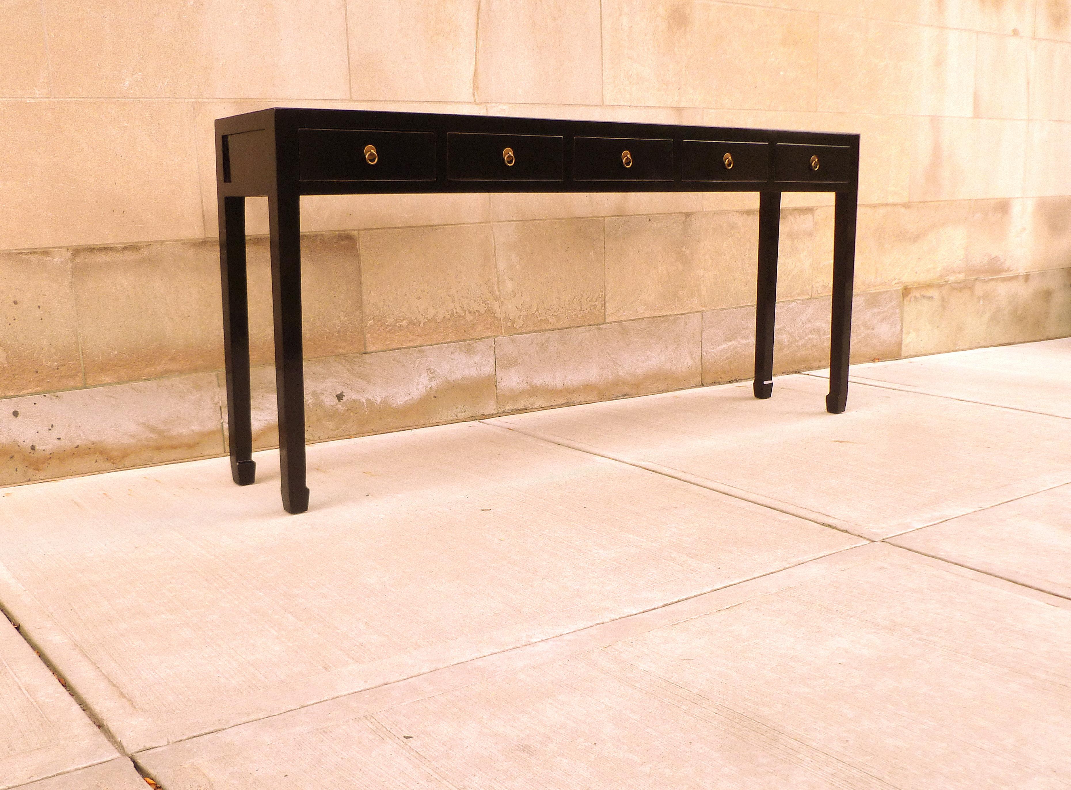 Table console en laque noire en vente 3