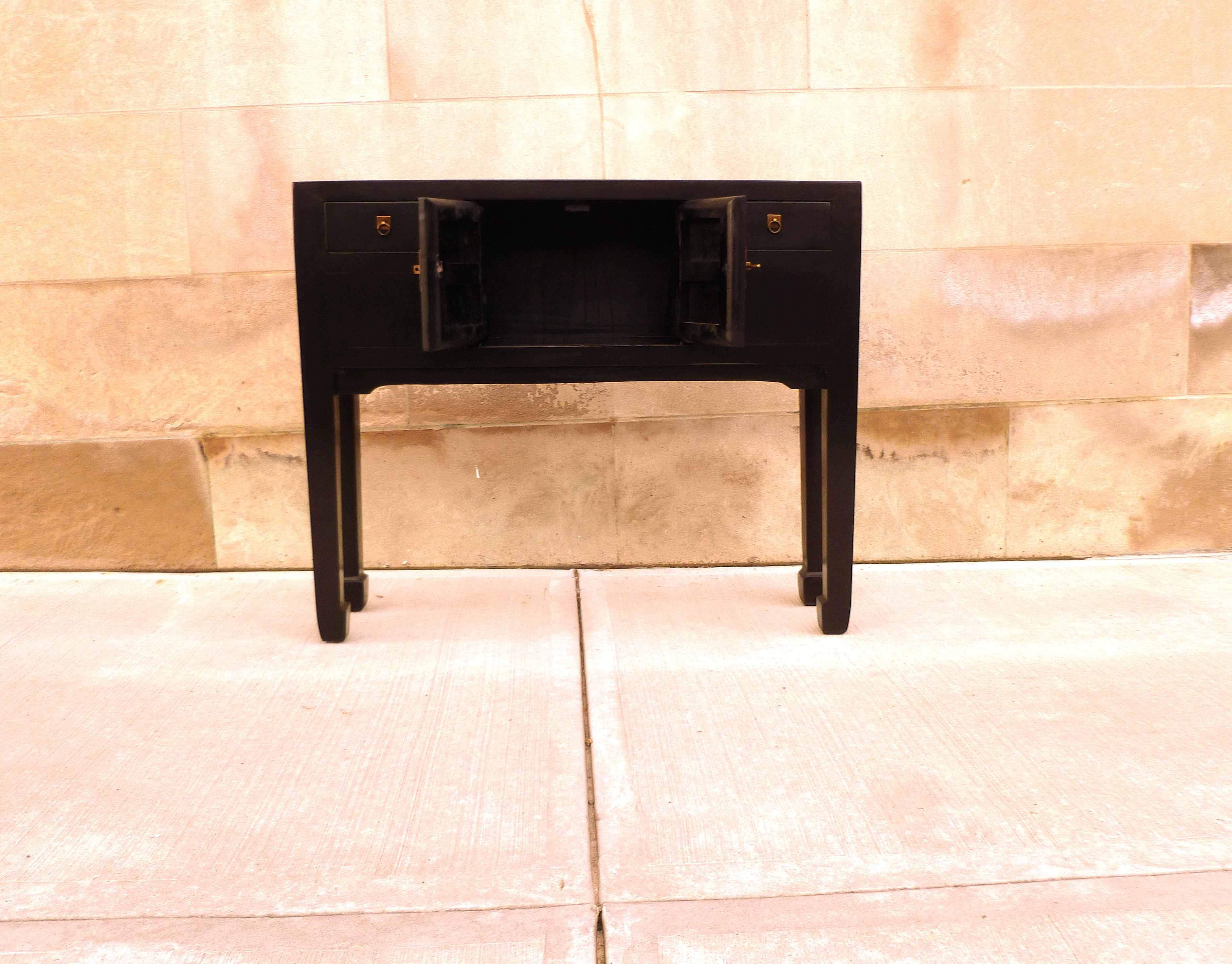 Fine Black Lacquer Console Table For Sale 4