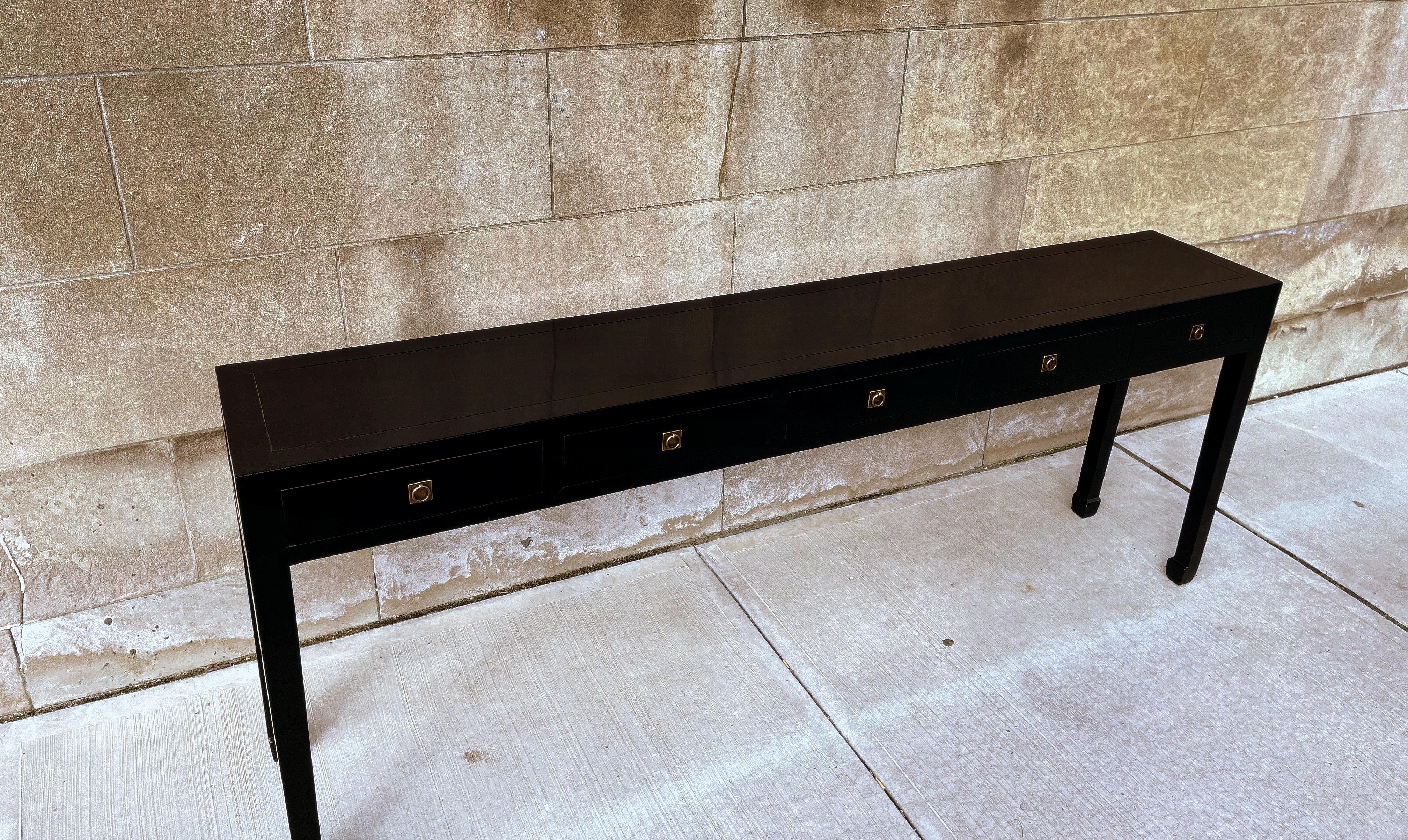 Table console en laque noire en vente 3