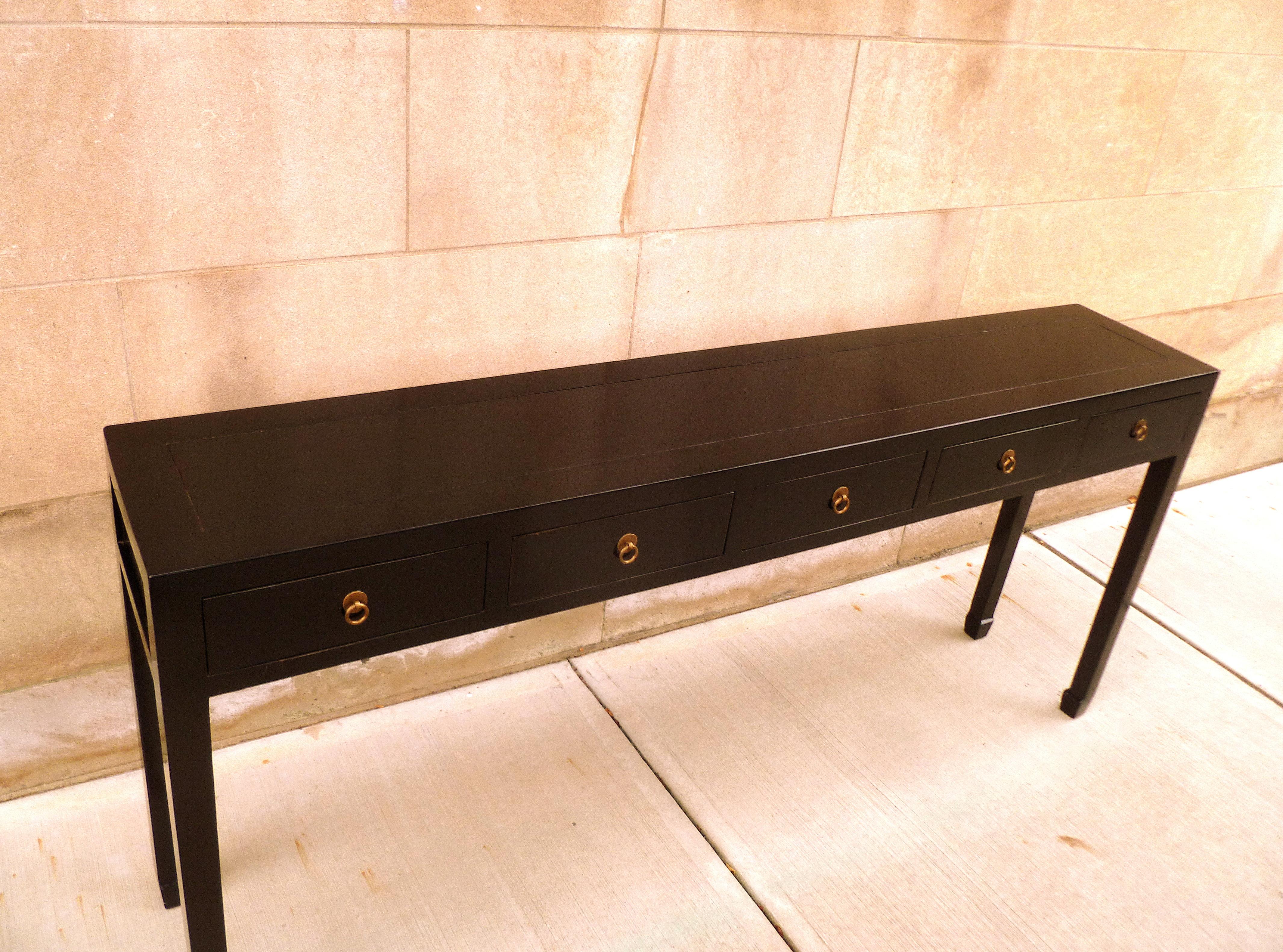 Table console en laque noire en vente 4