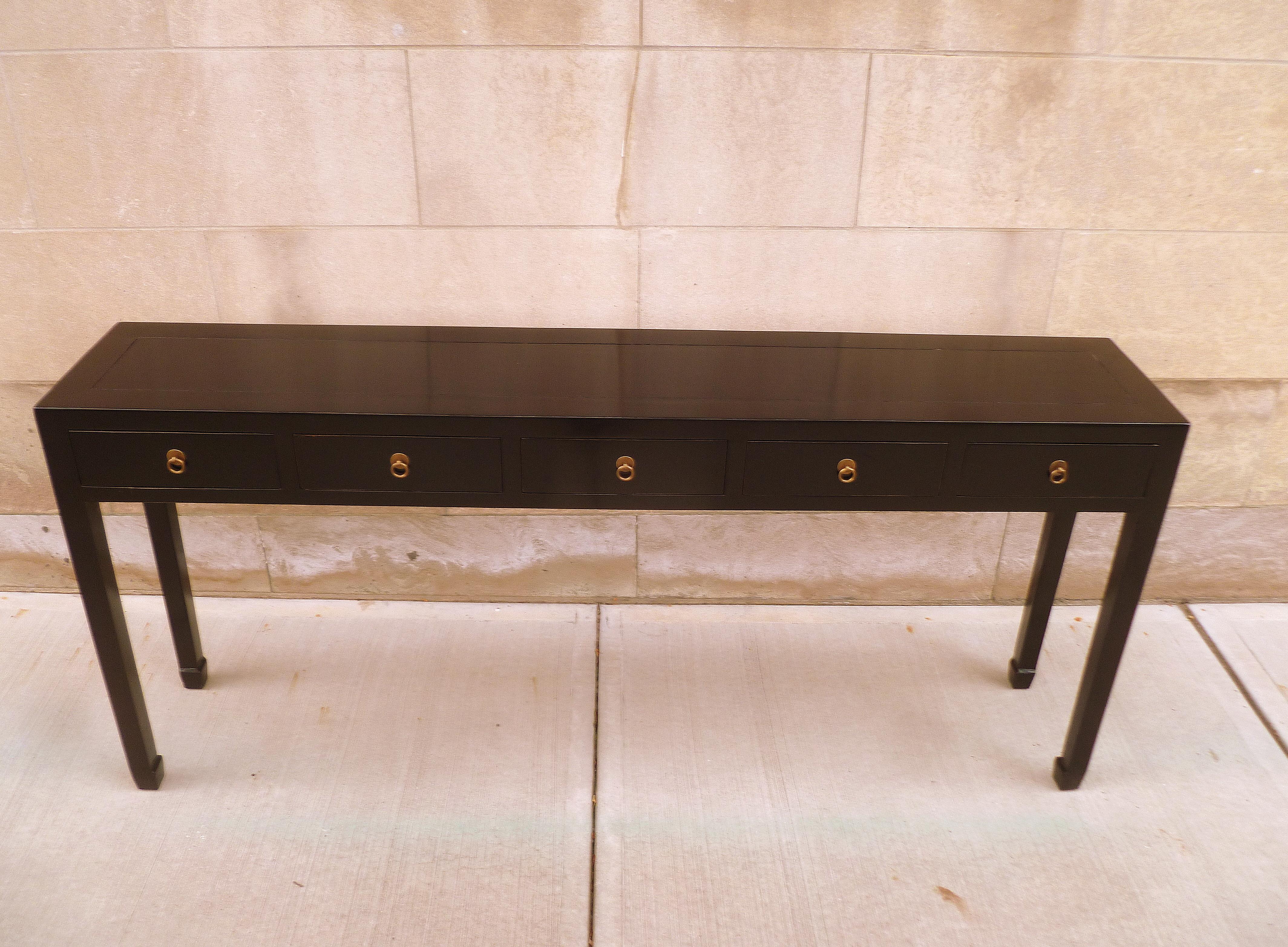 Table console en laque noire en vente 6