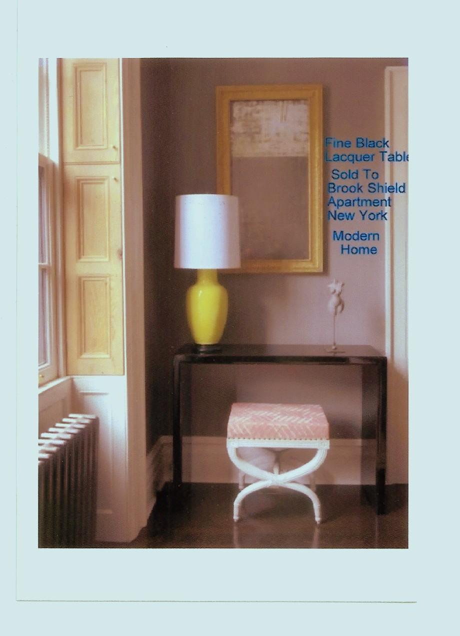 Table console en laque noire en vente 8