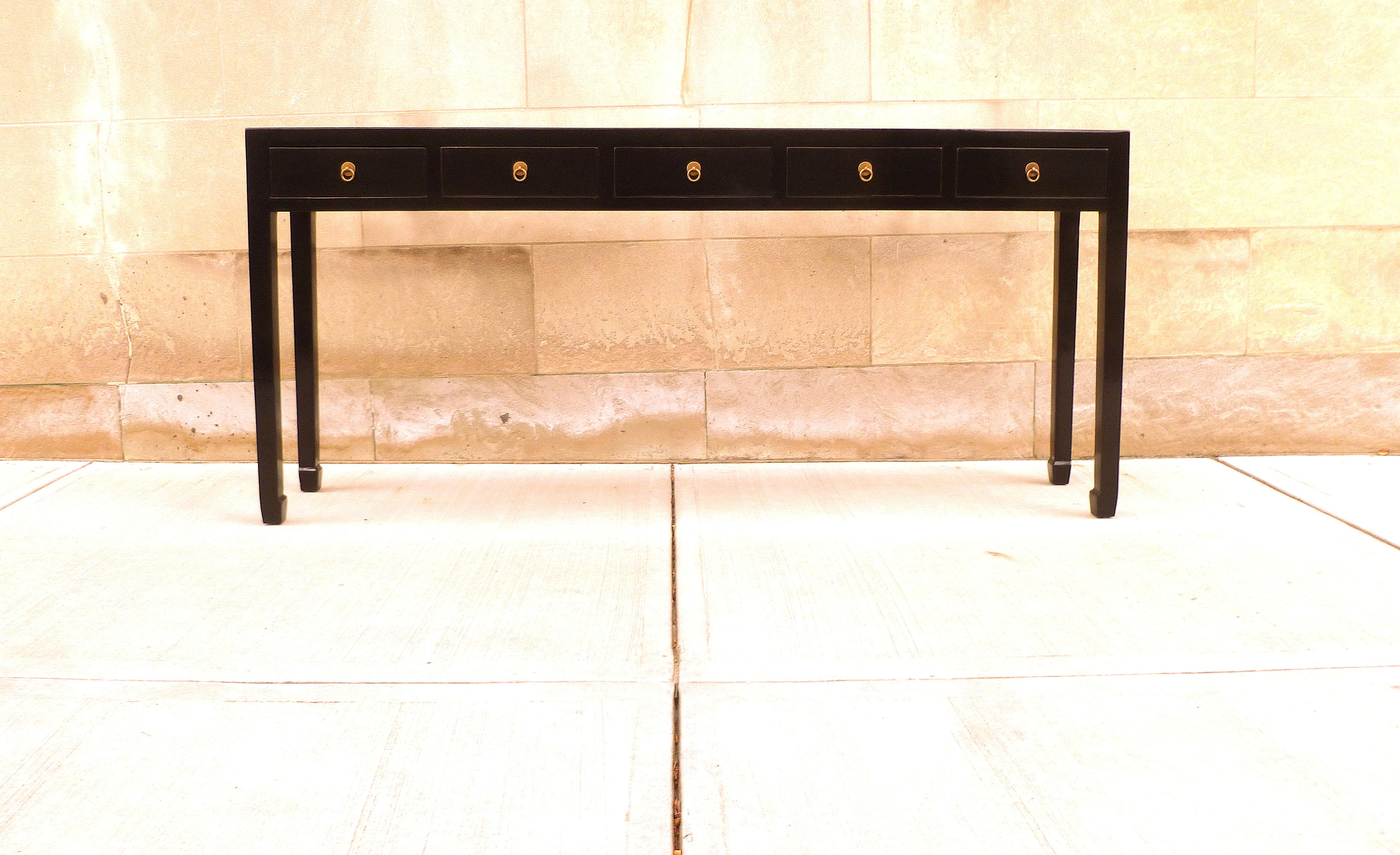 Fine Black Lacquer Console Table For Sale at 1stDibs