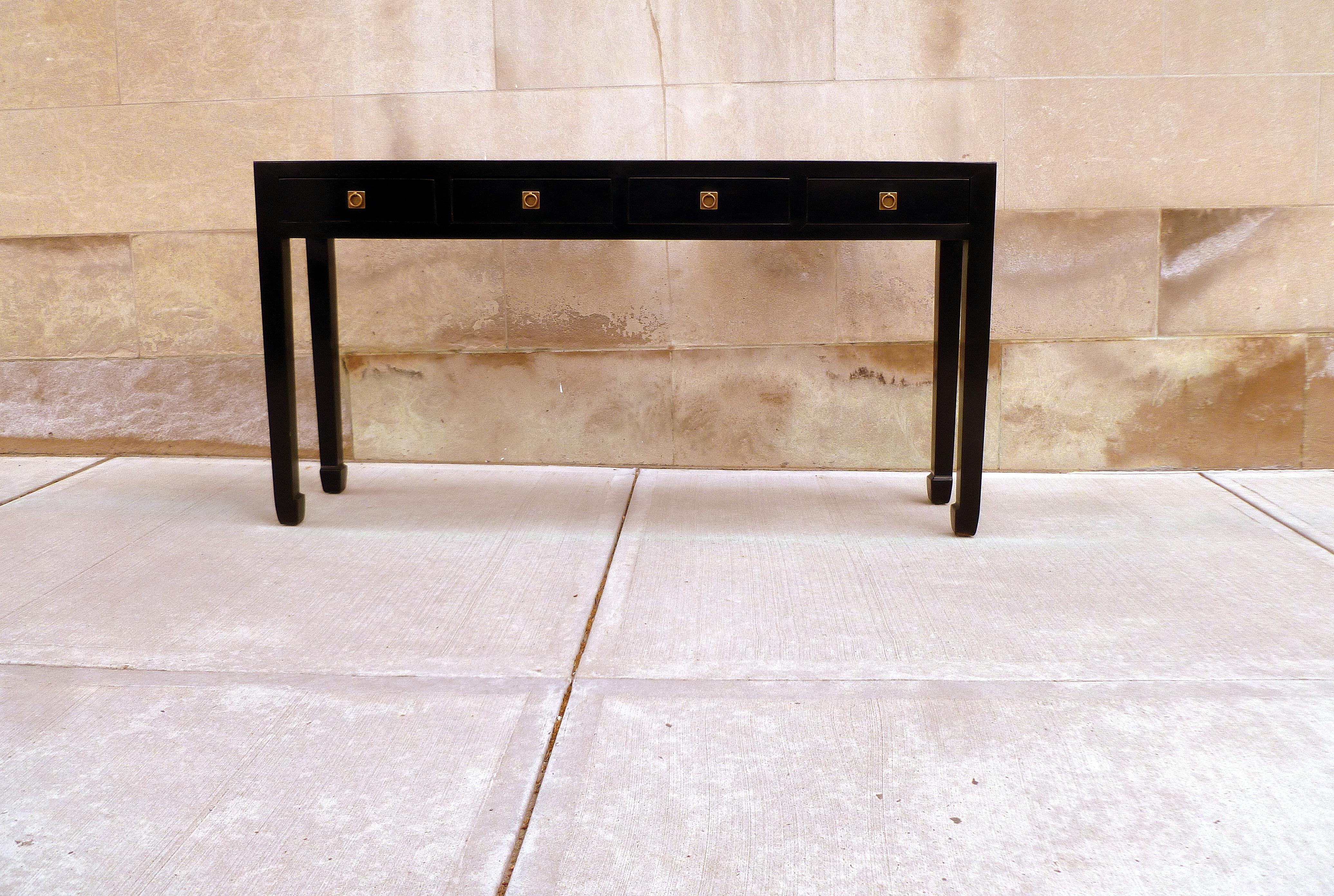 black lacquered console table