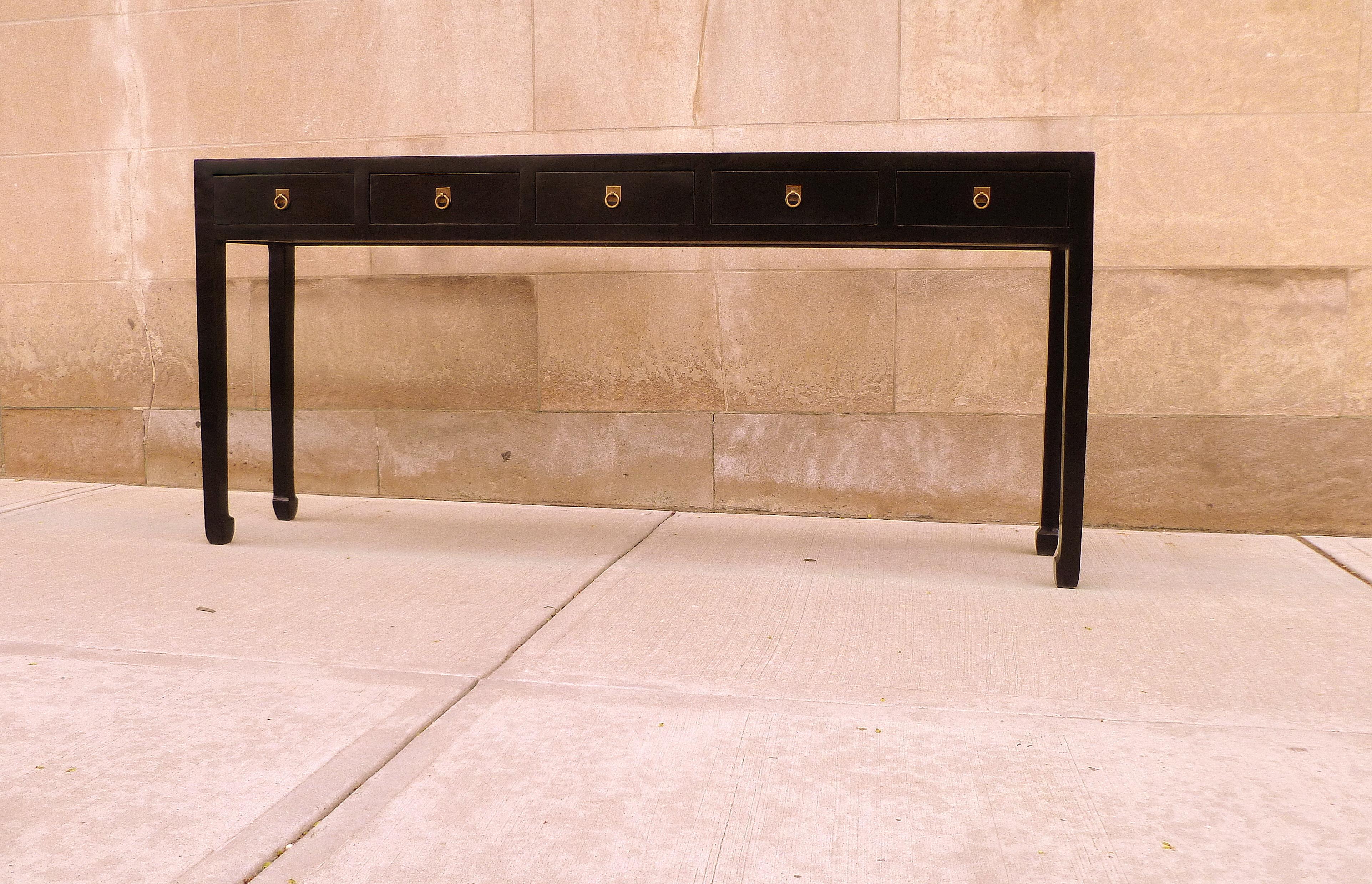Ming Fine Black Lacquer Console Table