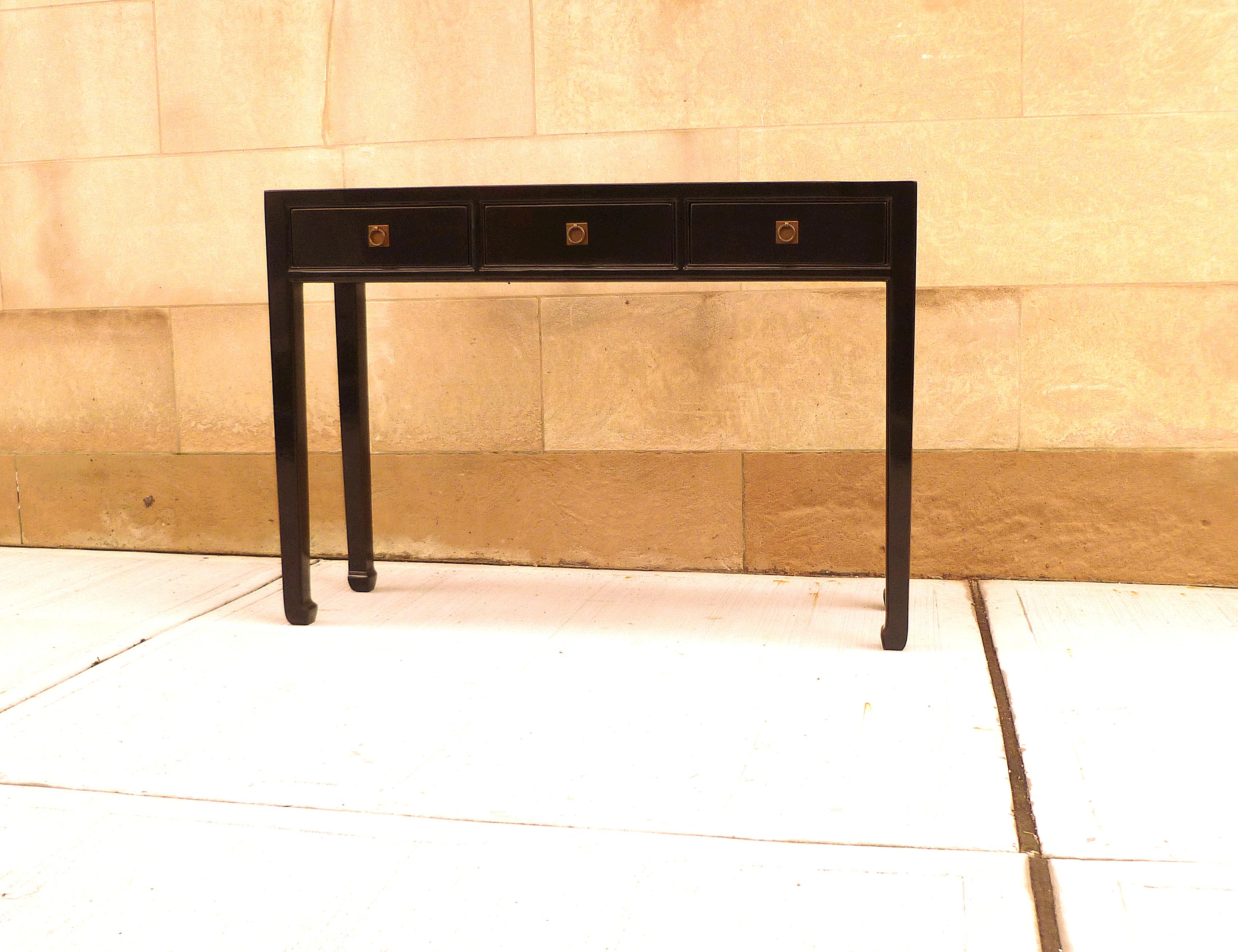 black laquer console table