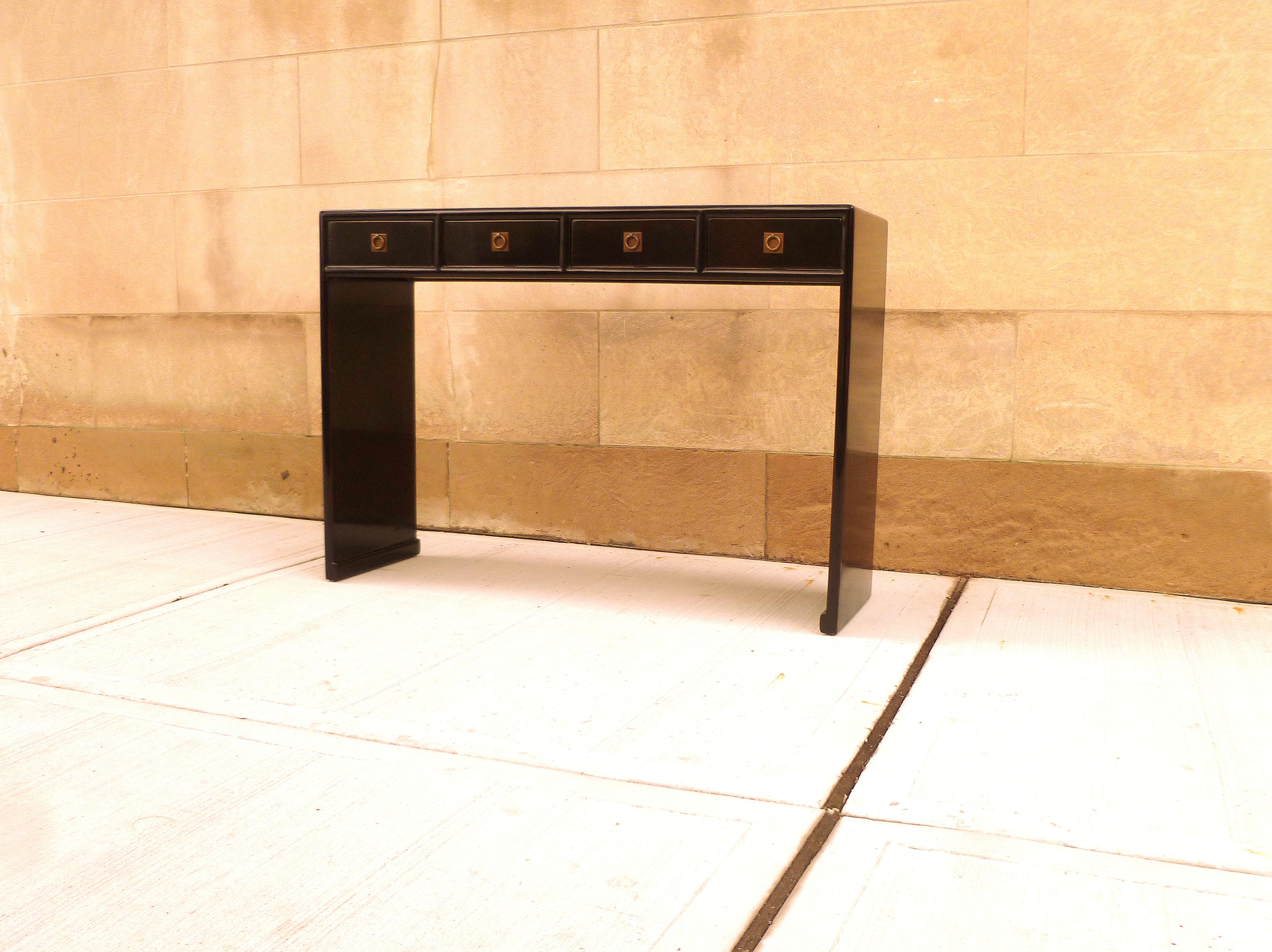 Chinese Fine Black Lacquer Console Table