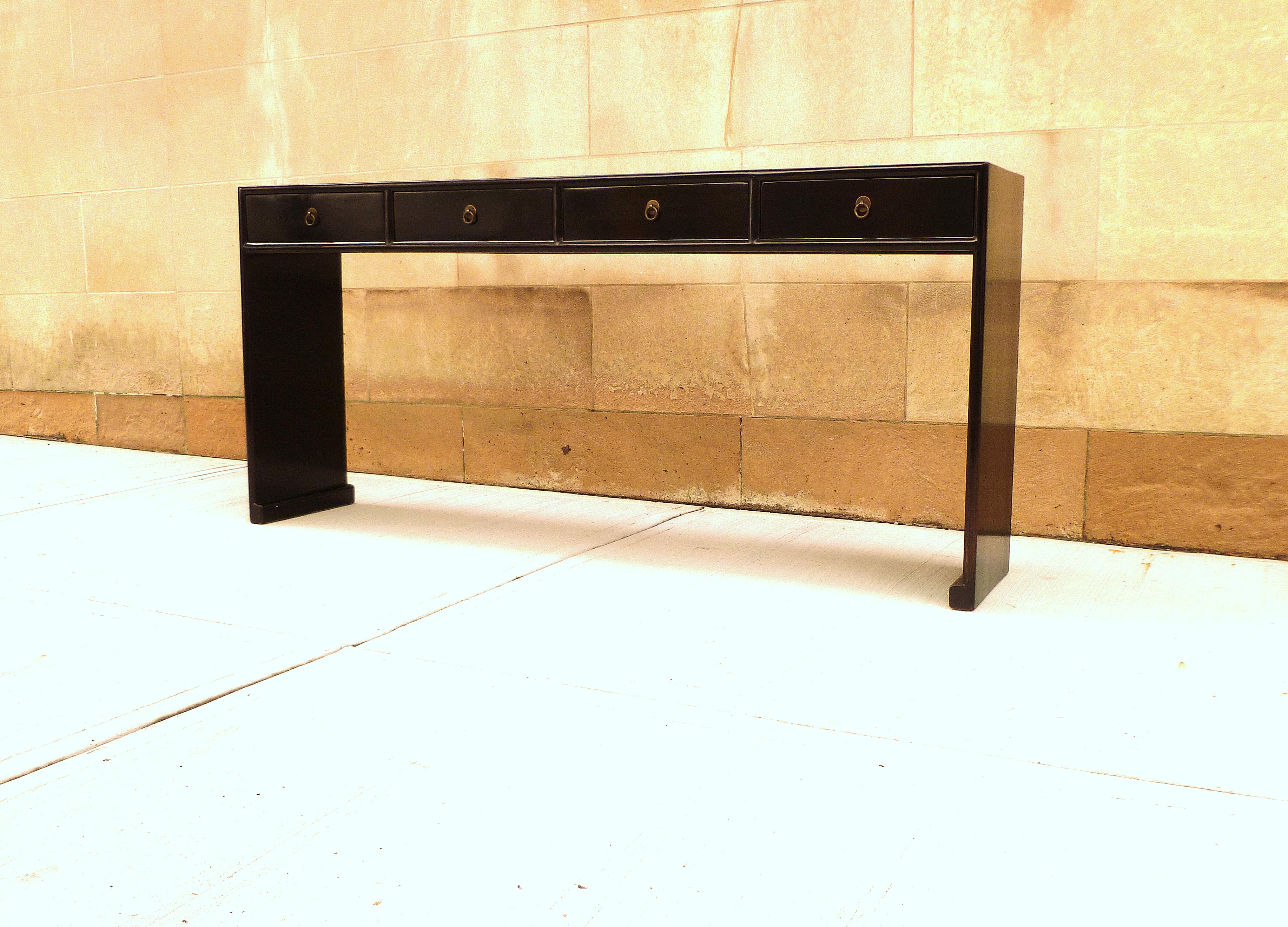 Chinese Fine Black Lacquer Console Table