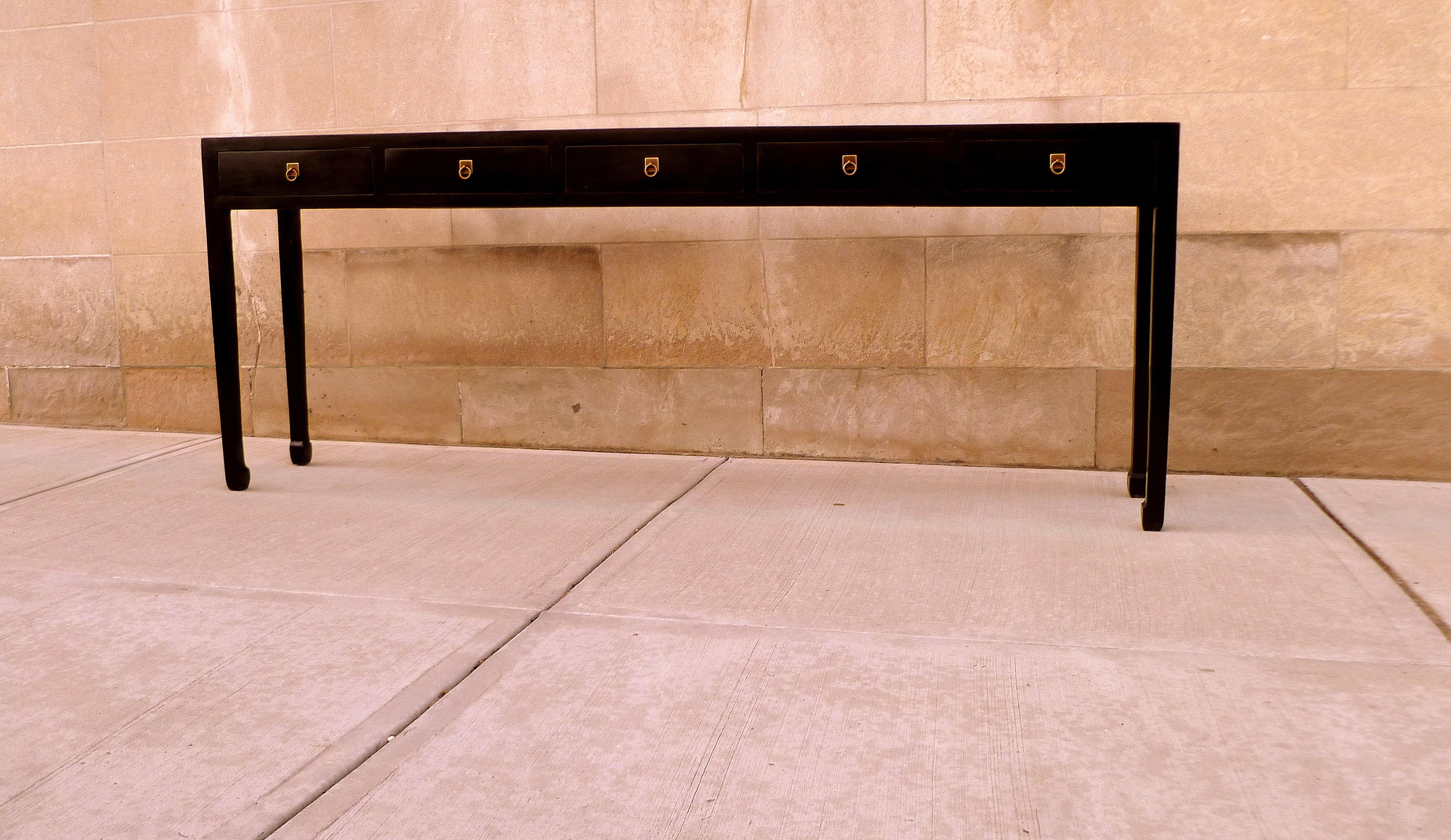 Chinese Fine Black Lacquer Console Table