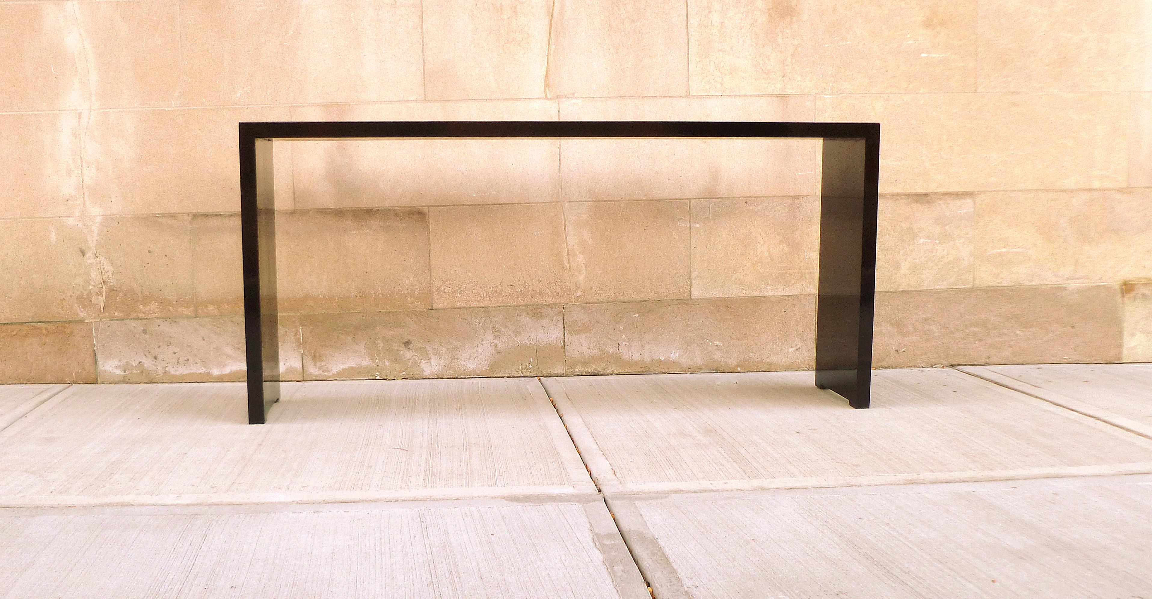 Polished Fine Black Lacquer Console Table For Sale