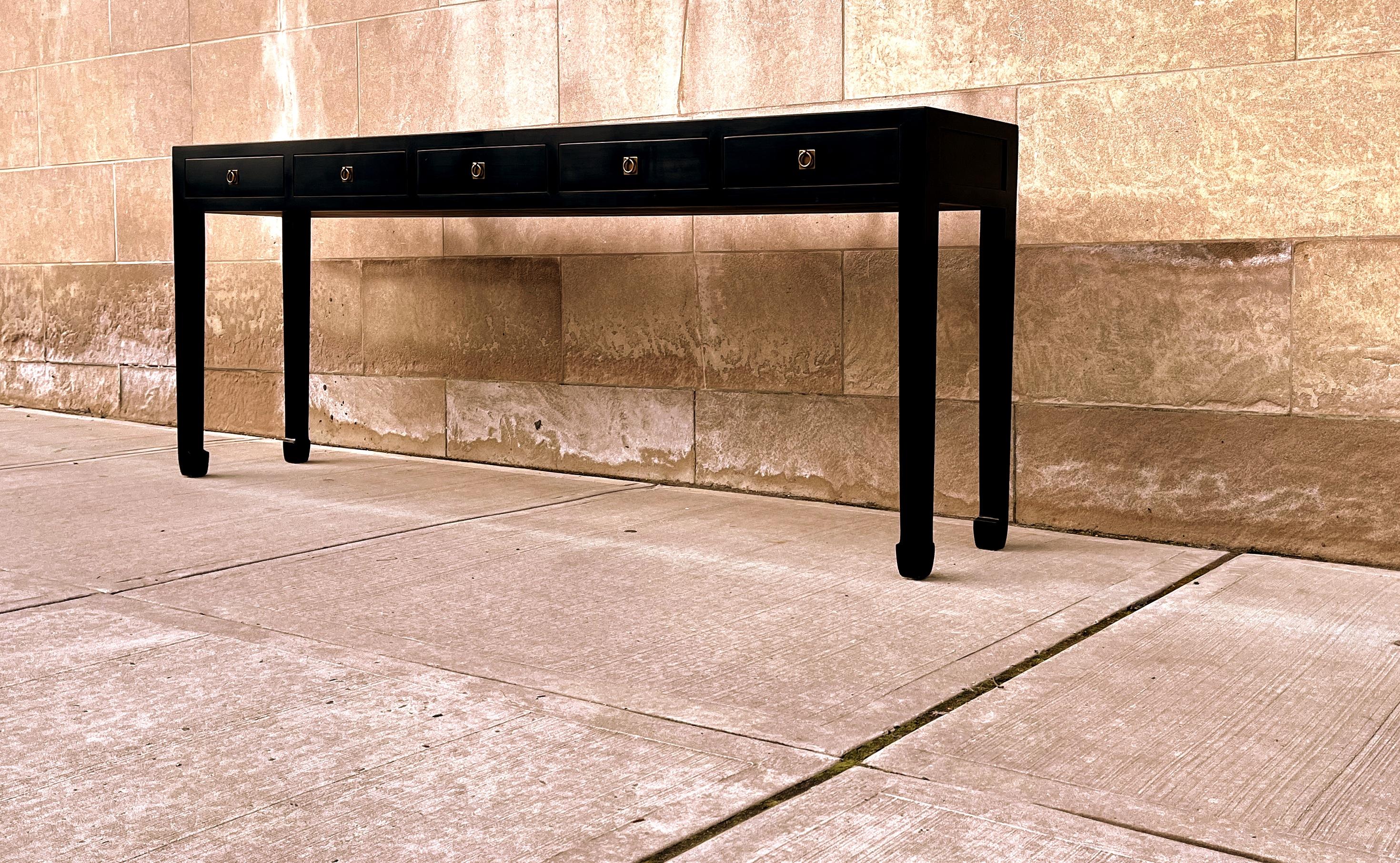 Poli Table console en laque noire en vente