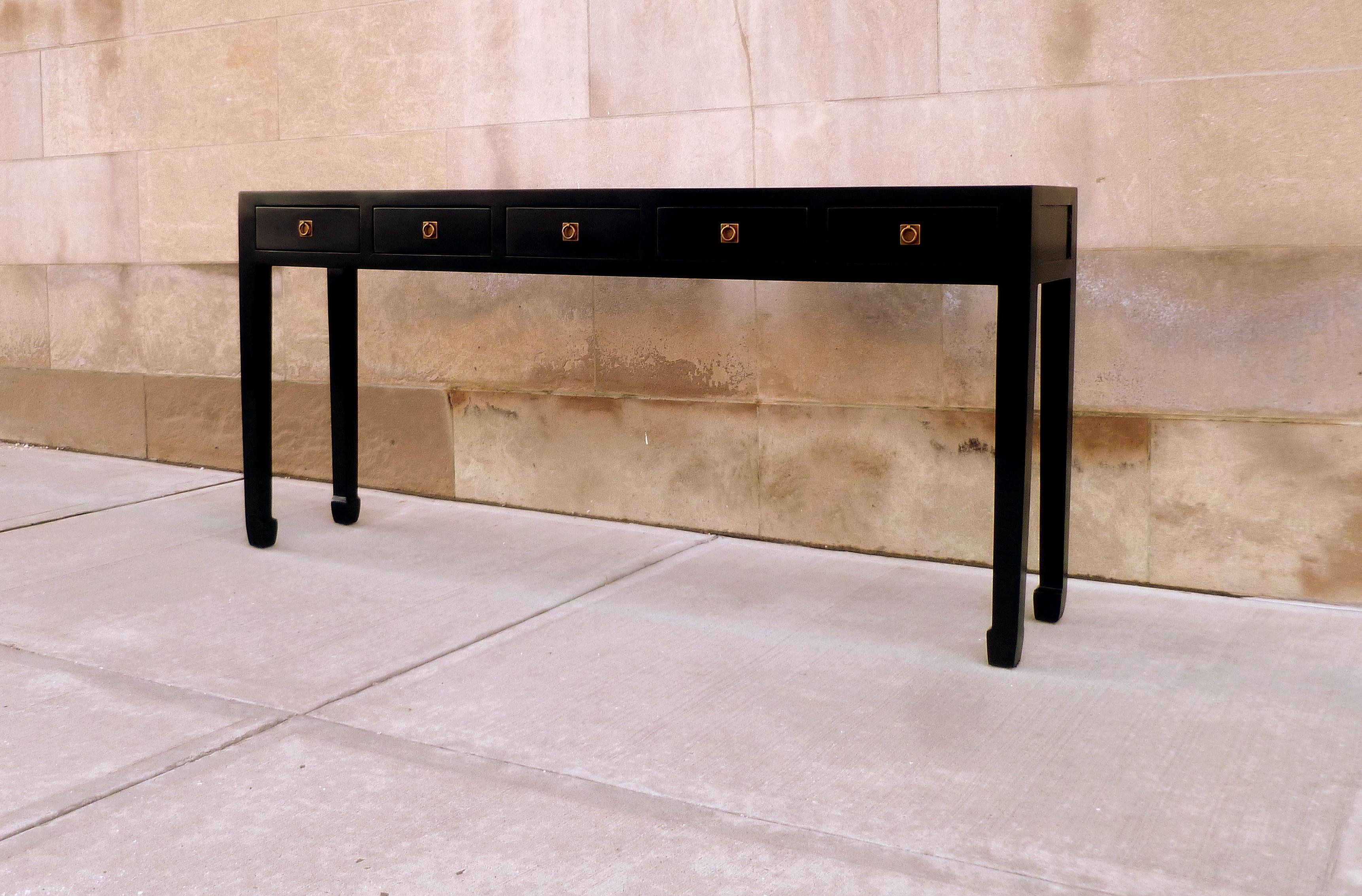 Poli Table console en laque noire en vente