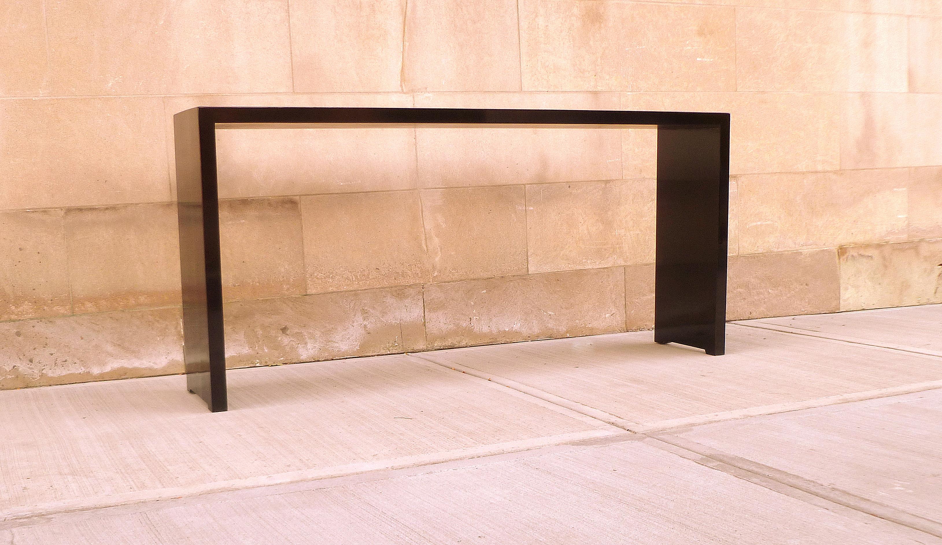 Fine Black Lacquer Console Table In Excellent Condition In Greenwich, CT