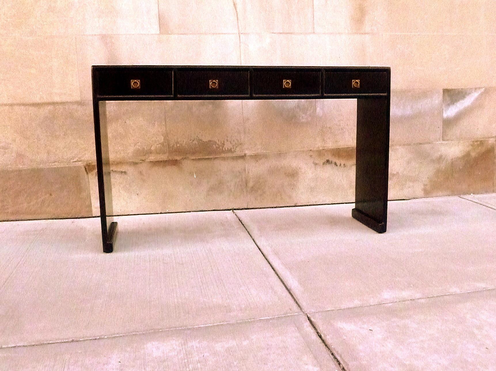 Table console en laque noire Excellent état - En vente à Greenwich, CT