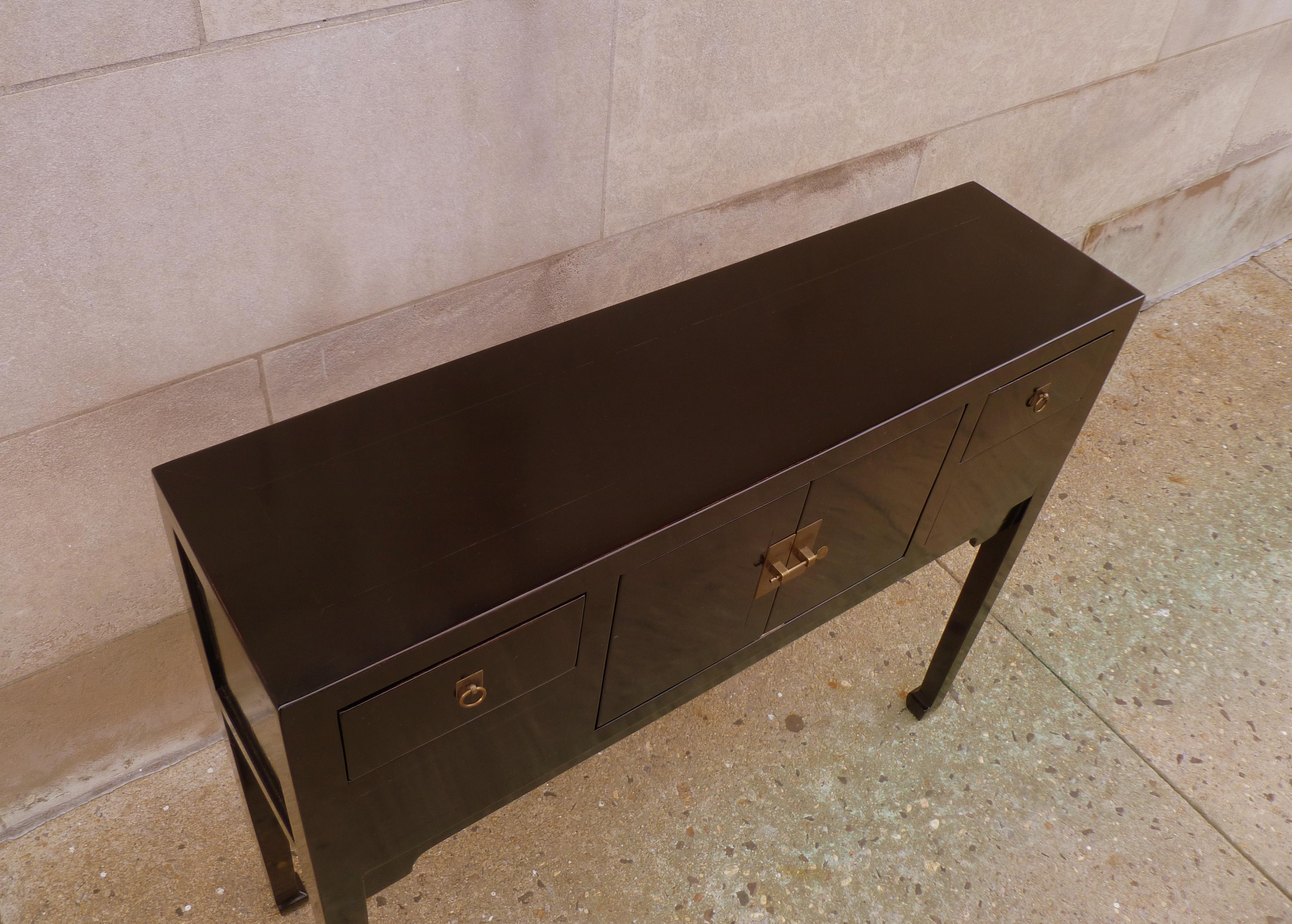 20th Century Fine Black Lacquer Console Table