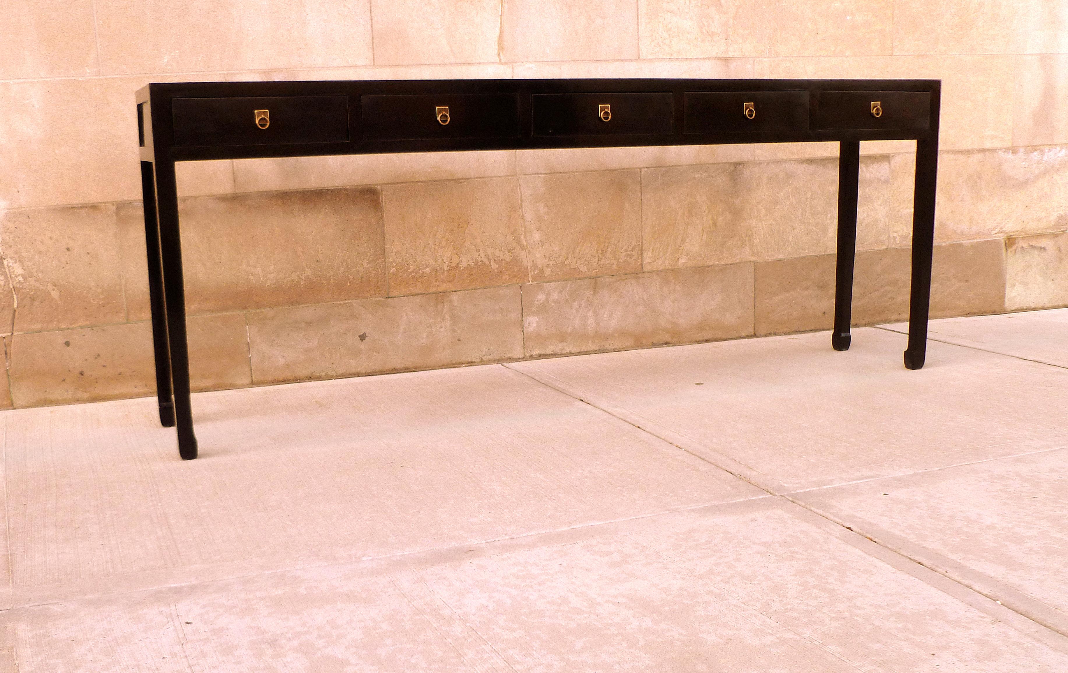 20th Century Fine Black Lacquer Console Table