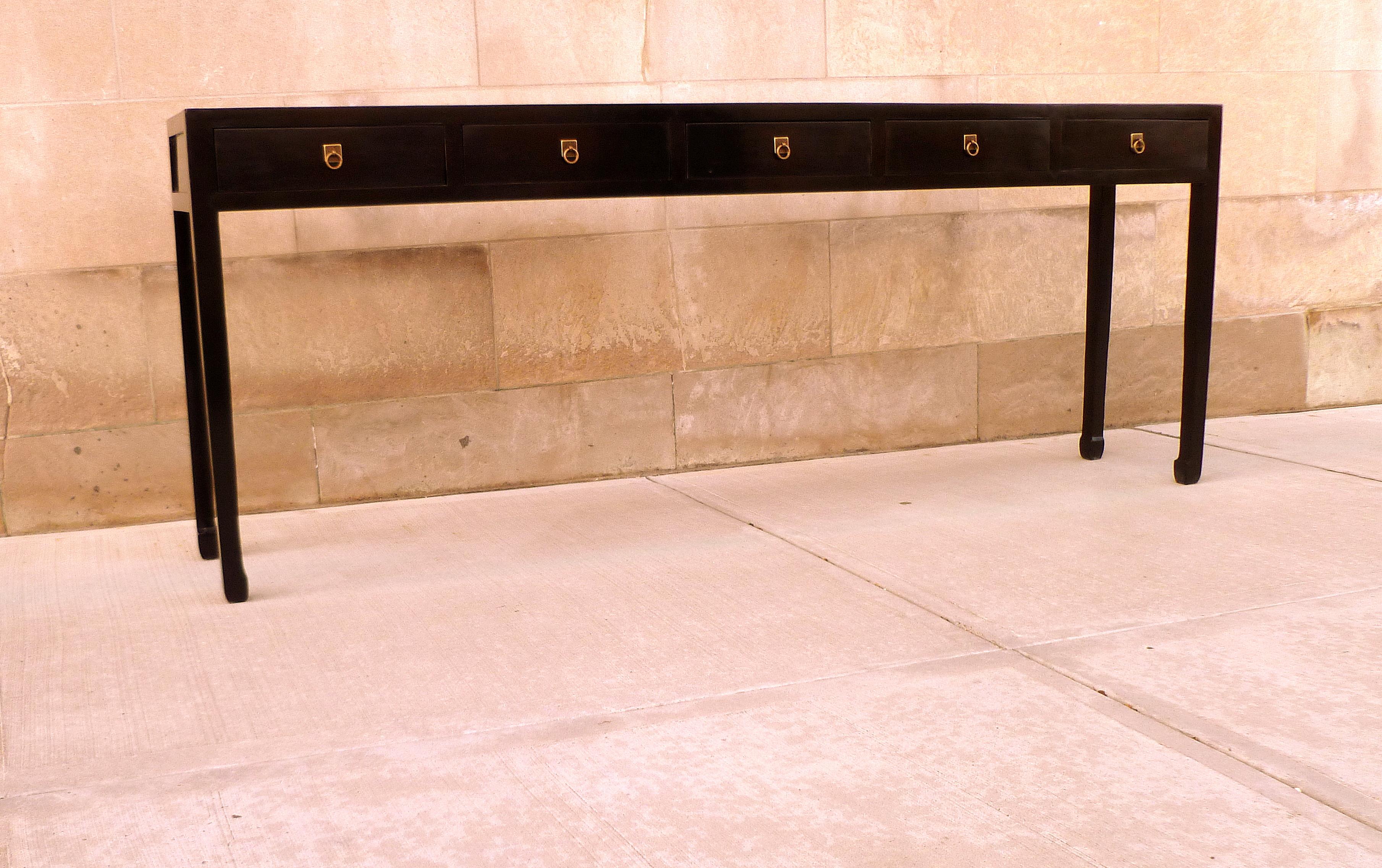 20th Century Fine Black Lacquer Console Table