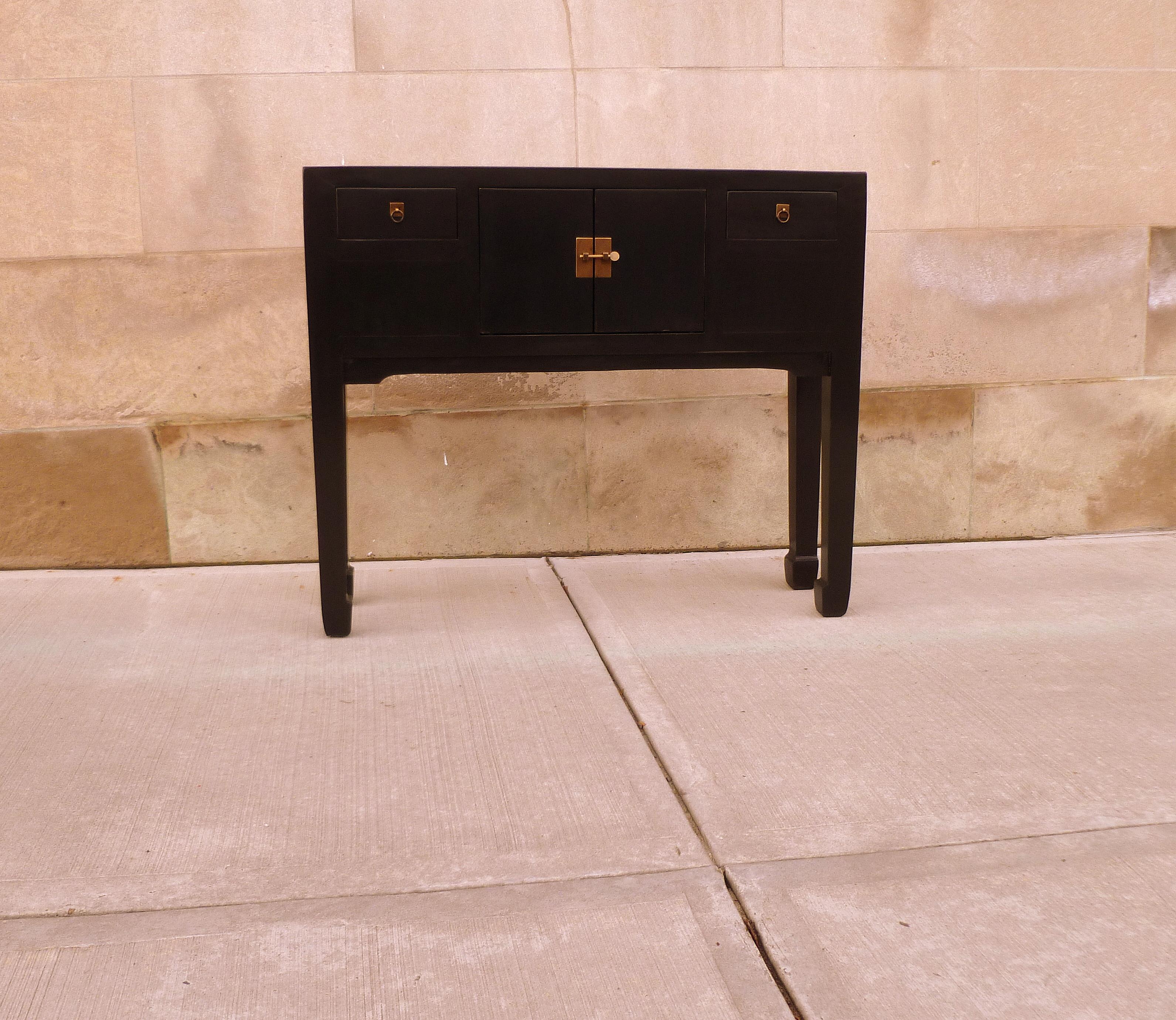 20th Century Fine Black Lacquer Console Table
