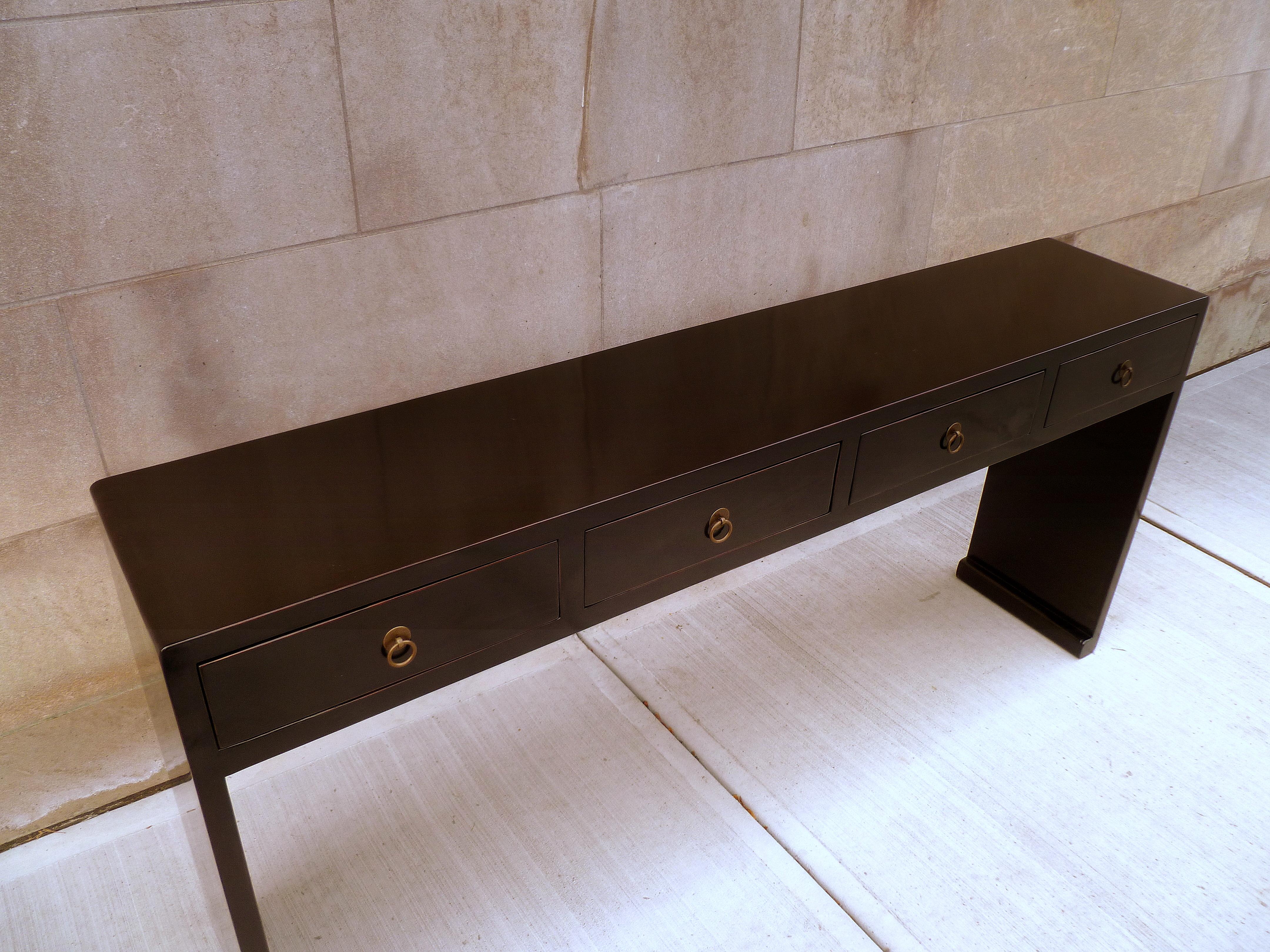 Fine Black Lacquer Console Table 1