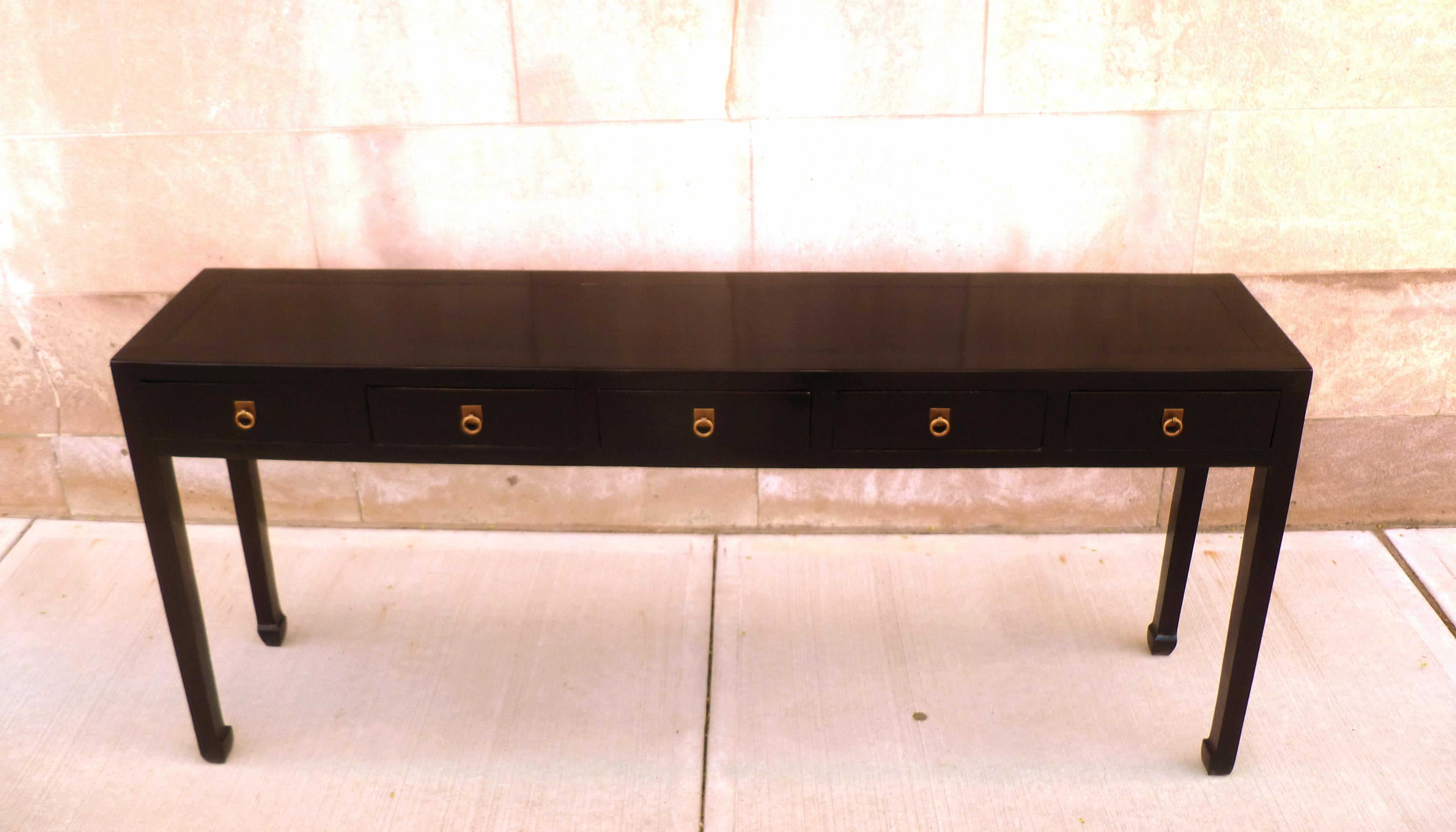 Fine Black Lacquer Console Table 1