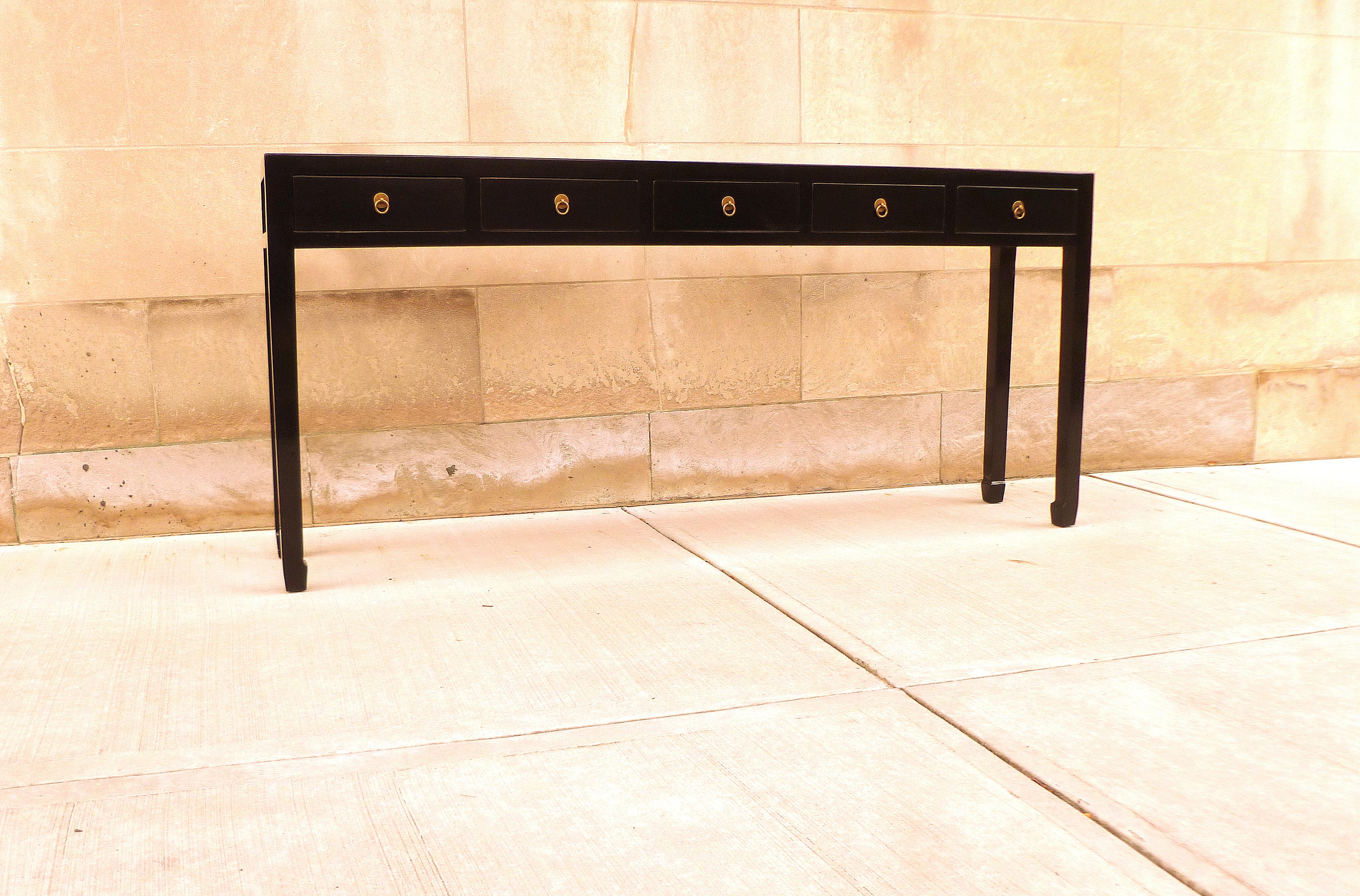 Table console en laque noire en vente 1
